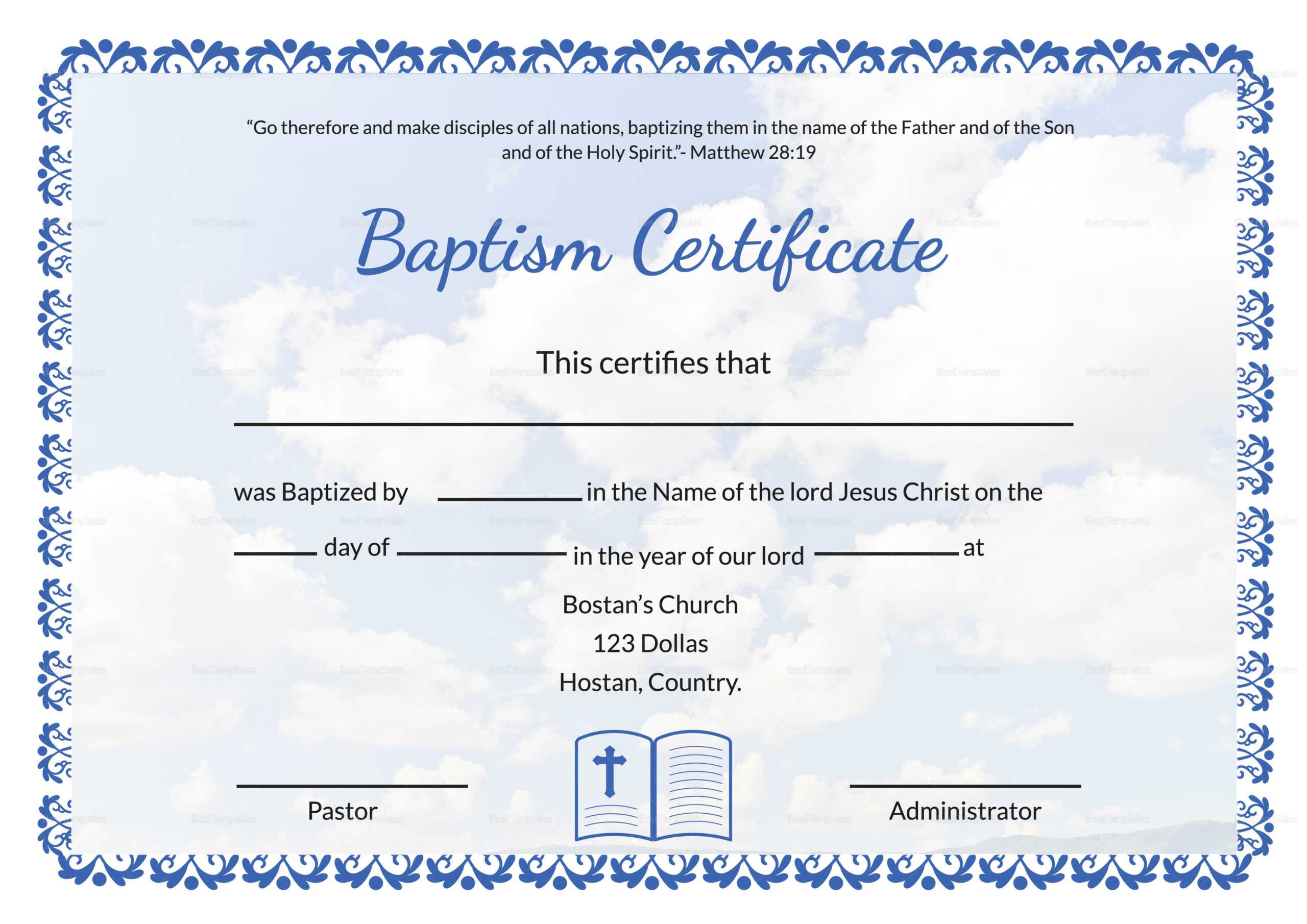 001 Certificate Of Baptism Template Unique Ideas Broadman Inside Roman Catholic Baptism Certificate Template