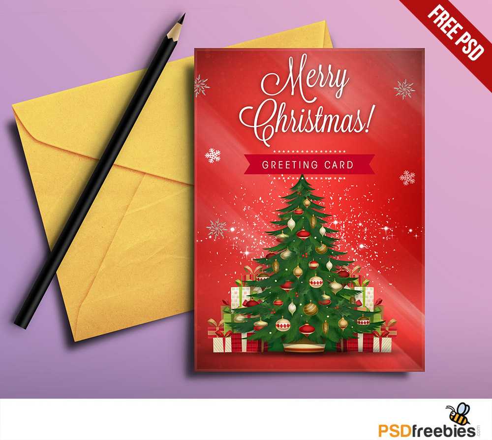 001 Template Ideas Merry Christmas Greeting Card Free Psd In Christmas Photo Card Templates Photoshop