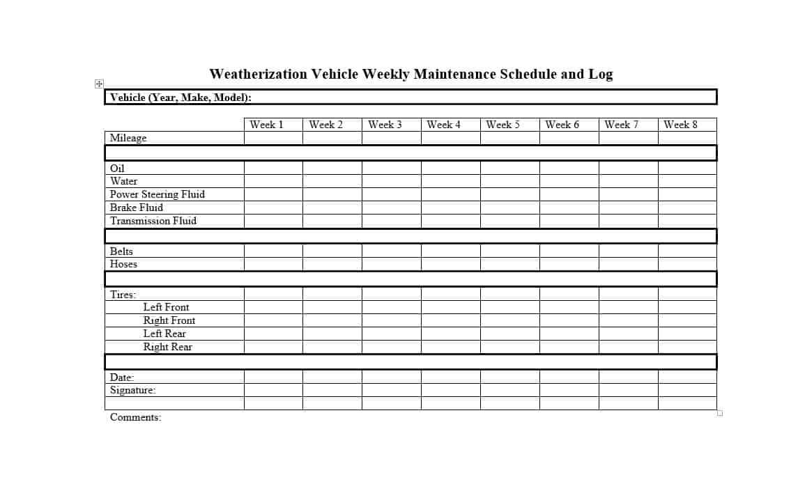 001 Vehicle Maintenance Schedule Template Log Imposing Ideas With Regard To Computer Maintenance Report Template