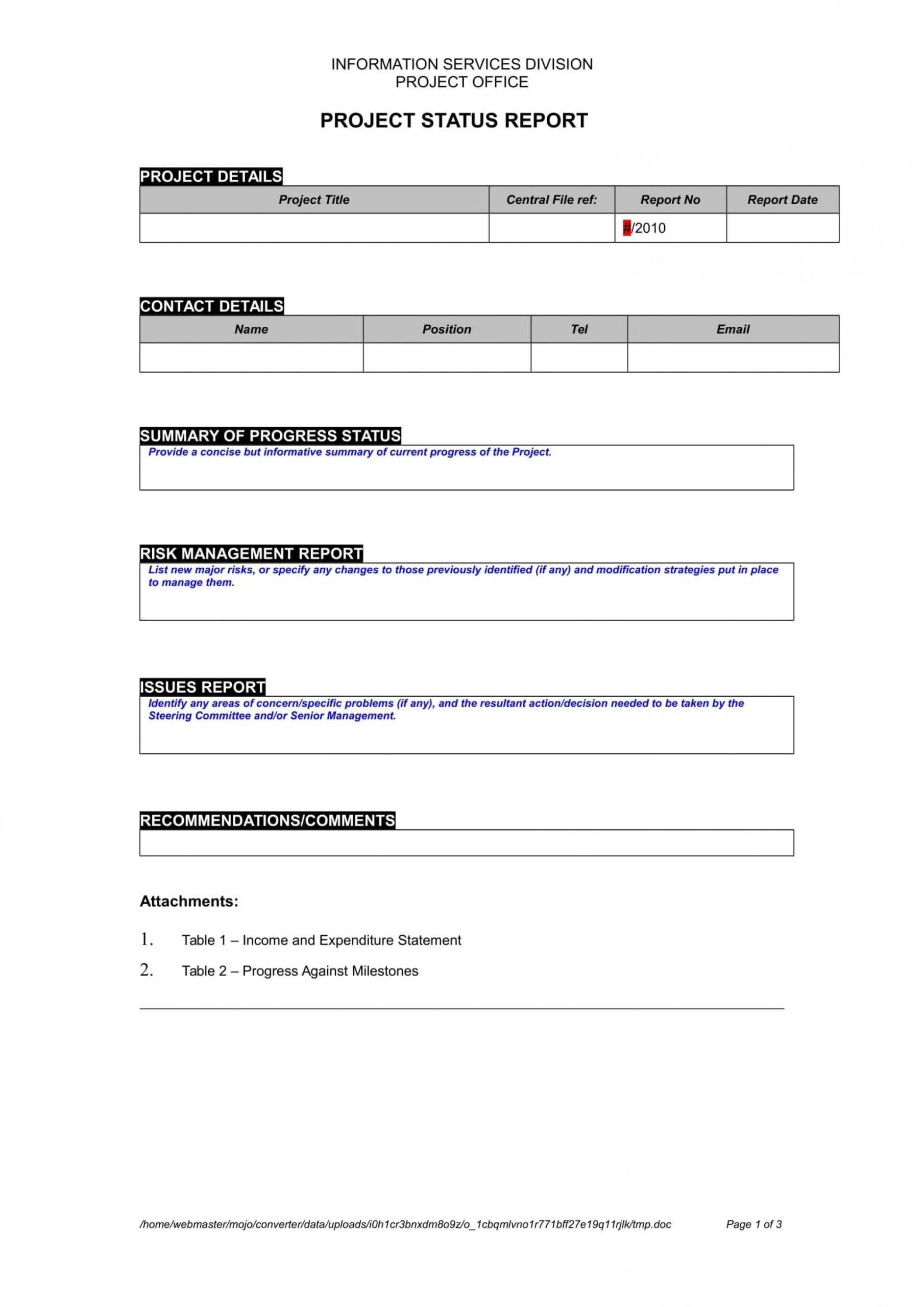 002 Status Report Template Project Management Amazing Ideas With Project Status Report Template Word 2010