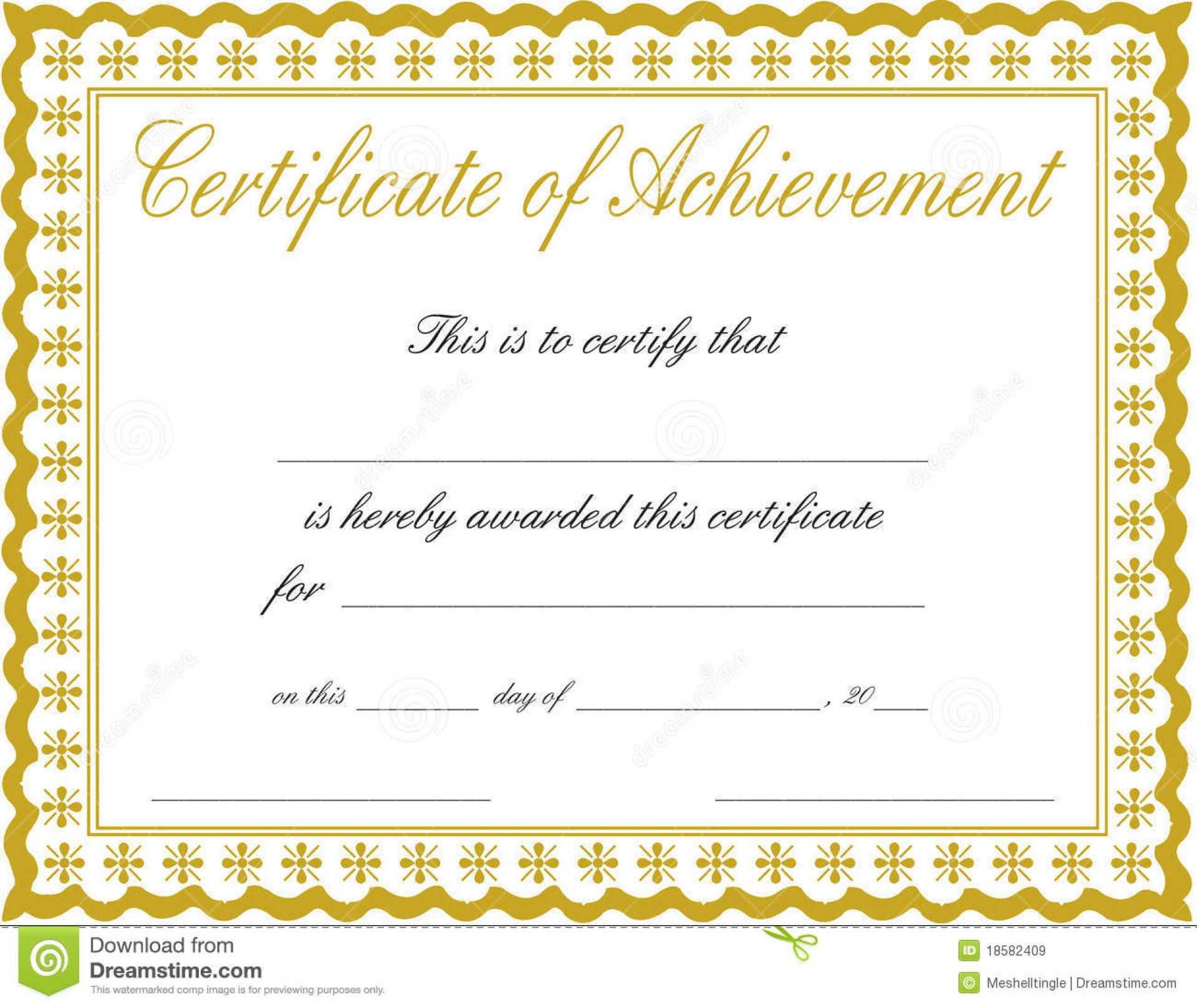 003 Certificate Of Achievement Template Free Ideas With Regard To Blank Certificate Of Achievement Template
