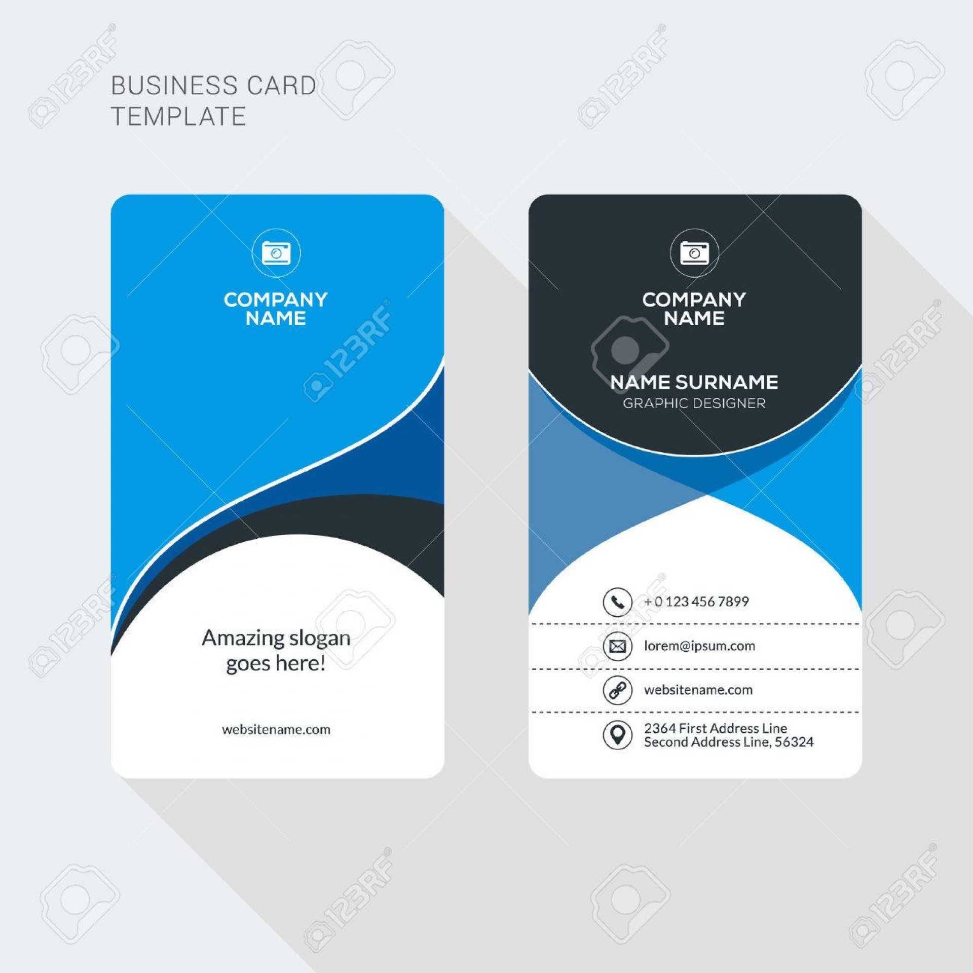 003 Double Sided Business Card Template Corporate Vector Regarding Double Sided Business Card Template Illustrator