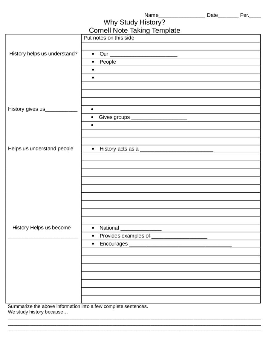003 Note Taking Template Pdf Cornell Notes Incredible Ideas Regarding Note Taking Template Word