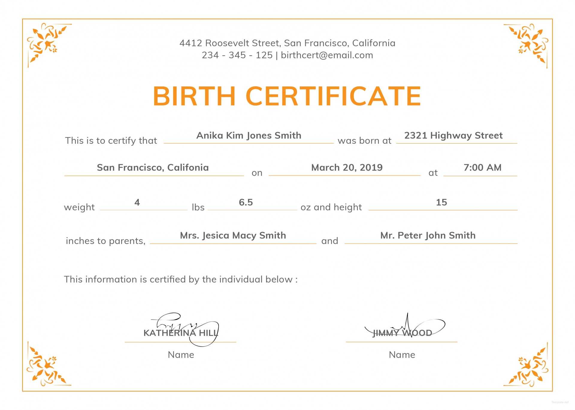 003 Official Birth Certificate Template Charming Designs Regarding Birth Certificate Template Uk