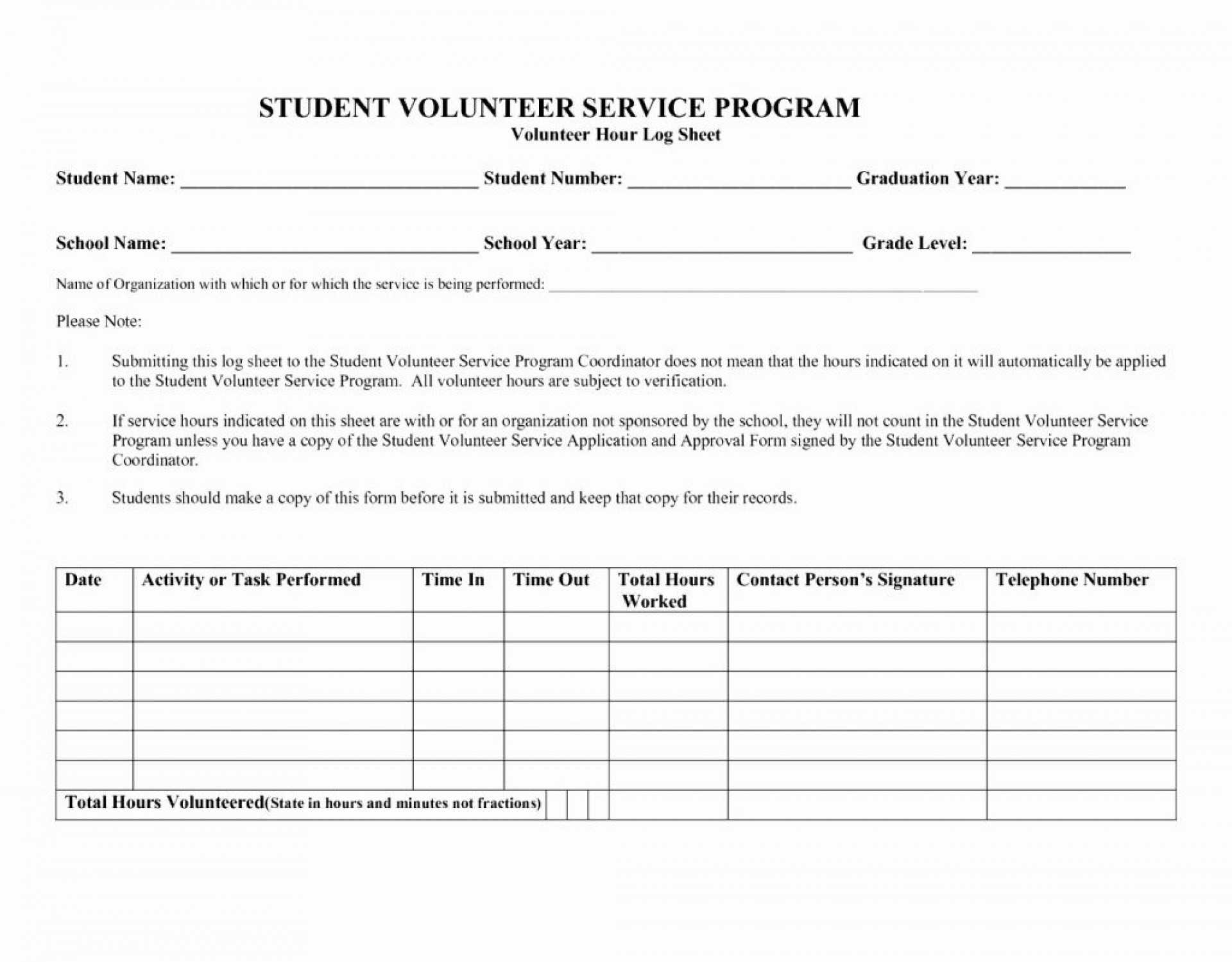 005 20Form Community Service Log Pdfs Templates Hours For20 With Regard To Community Service Template Word