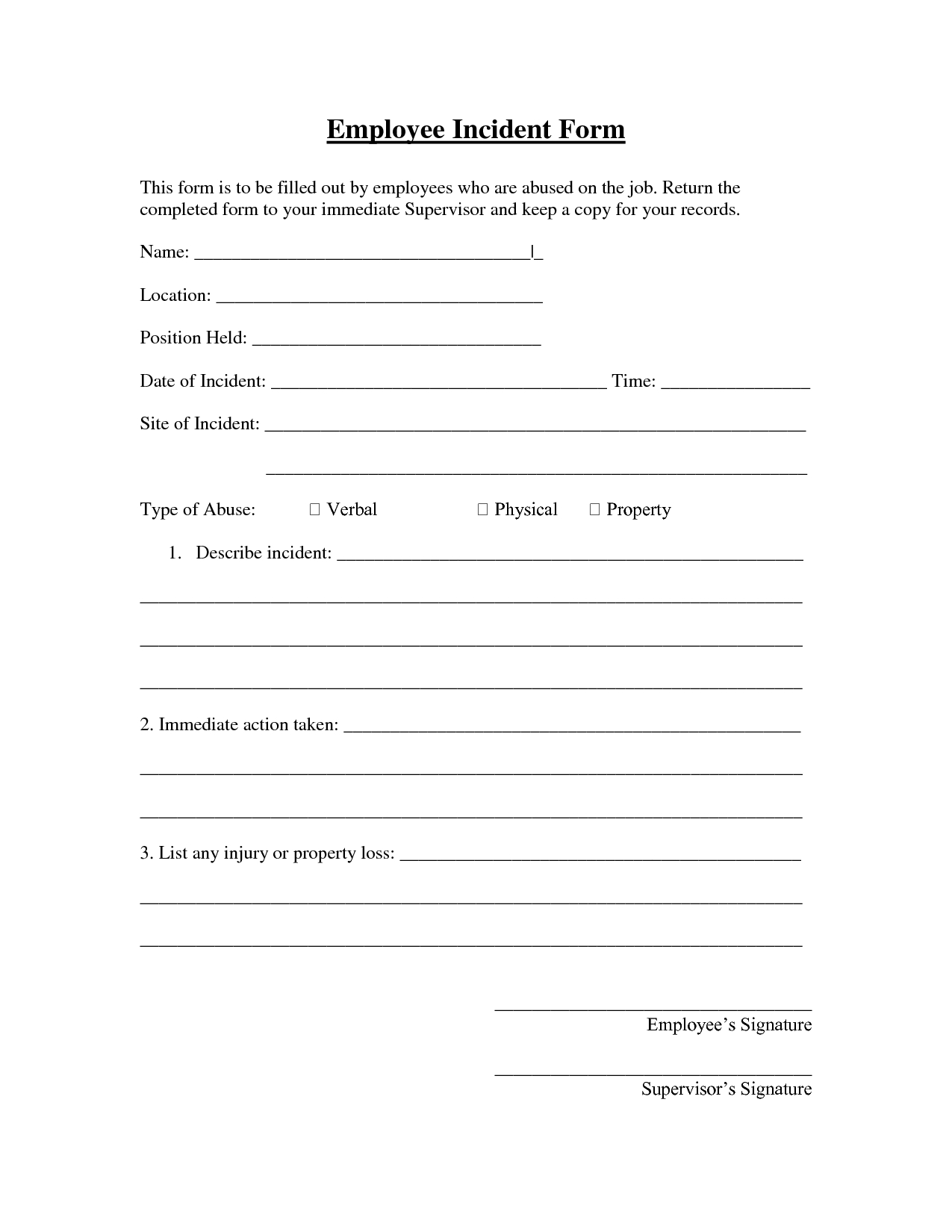 005 Employee Incident Report Form Template 290707 Top Ideas Regarding Incident Report Form Template Doc