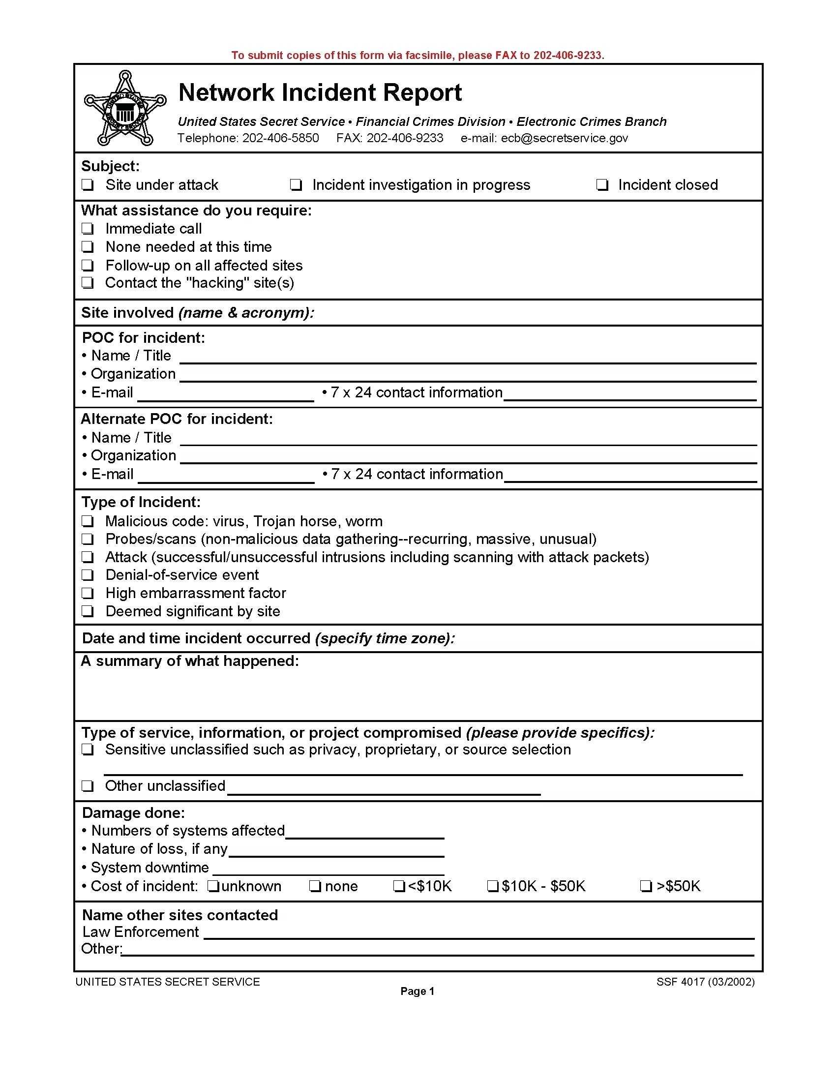Incident Report Form Qld Template