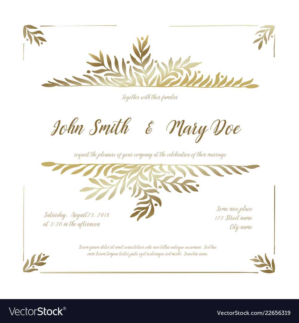 007 Golden Wedding Invitation Card Template Vector Ideas In Sample Wedding Invitation Cards Templates