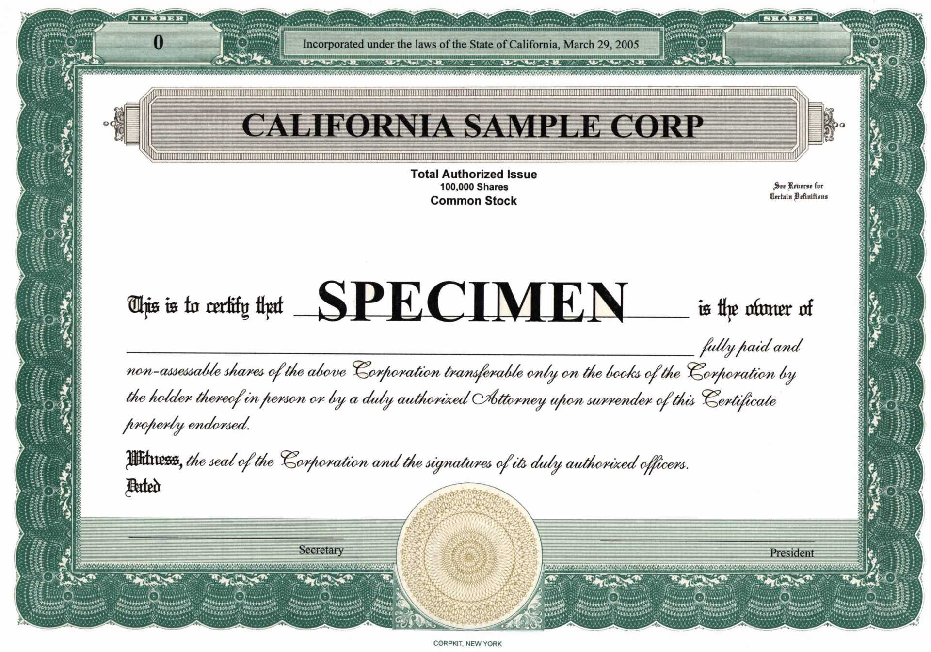 007 Stock Certificate Templates Word Download Now Blank Free Pertaining To Corporate Share Certificate Template