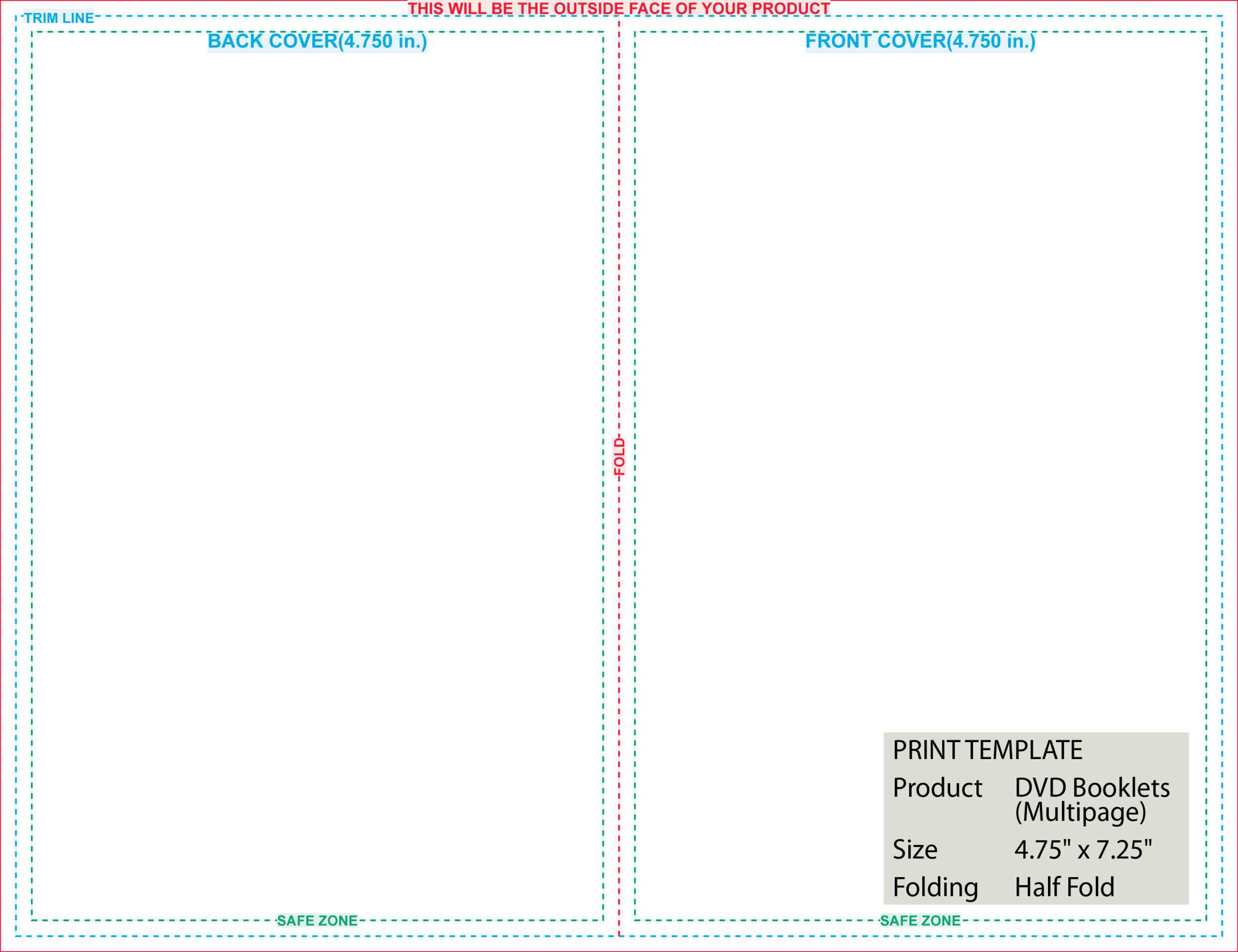 007 Template Ideas 75X7 25 Multipage Dvd Booklets Quarter With Regard To Half Fold Card Template