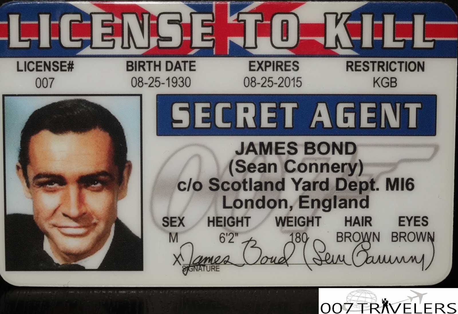 007 Travelers: 007 Item: License To Kill Id Card Throughout Mi6 Id Card Template