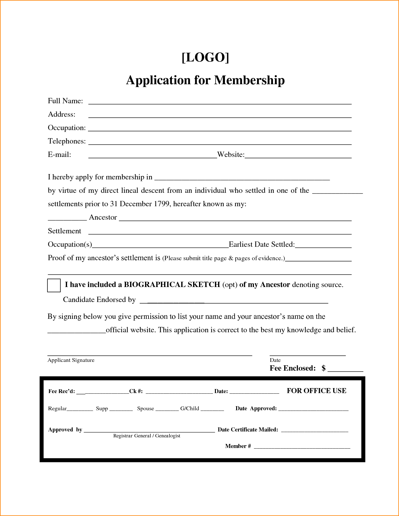008 20Printable Registration Form Template Pertaining To Camp Registration Form Template Word
