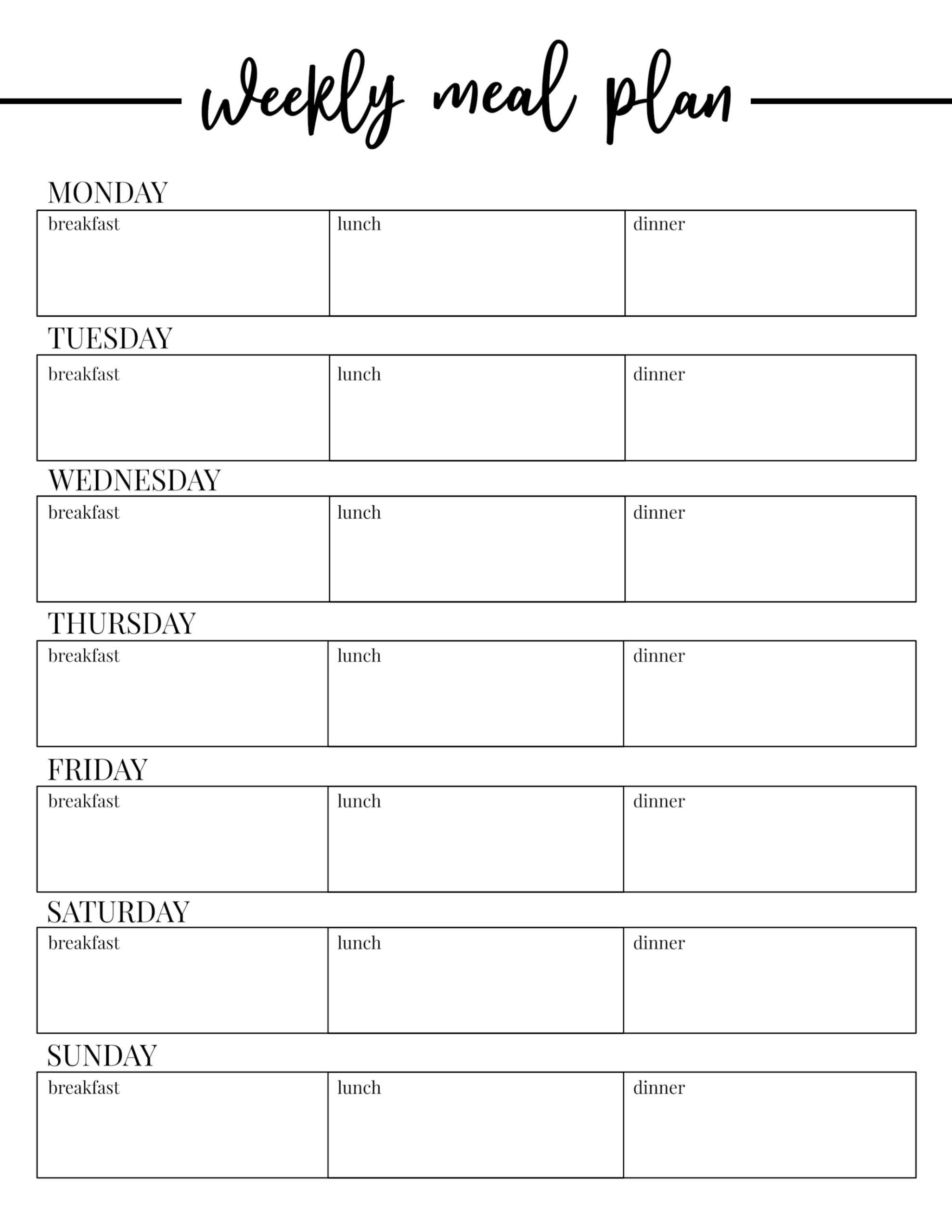 008 Template Ideas Weekly Meal Plan Free Menu Planning Intended For Menu Planning Template Word