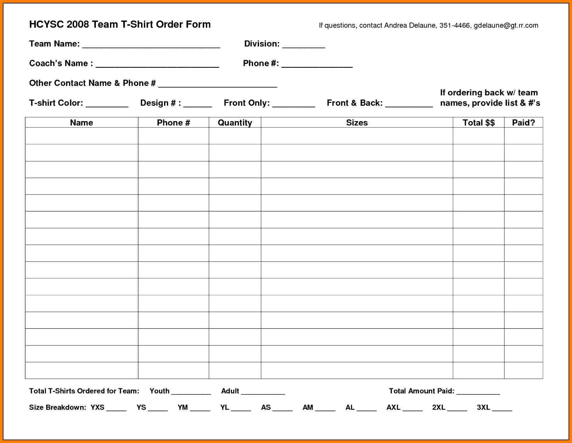 010 Excel Order Form Koman Mouldings Co Blank T Shirt Sample Regarding Blank T Shirt Order Form Template