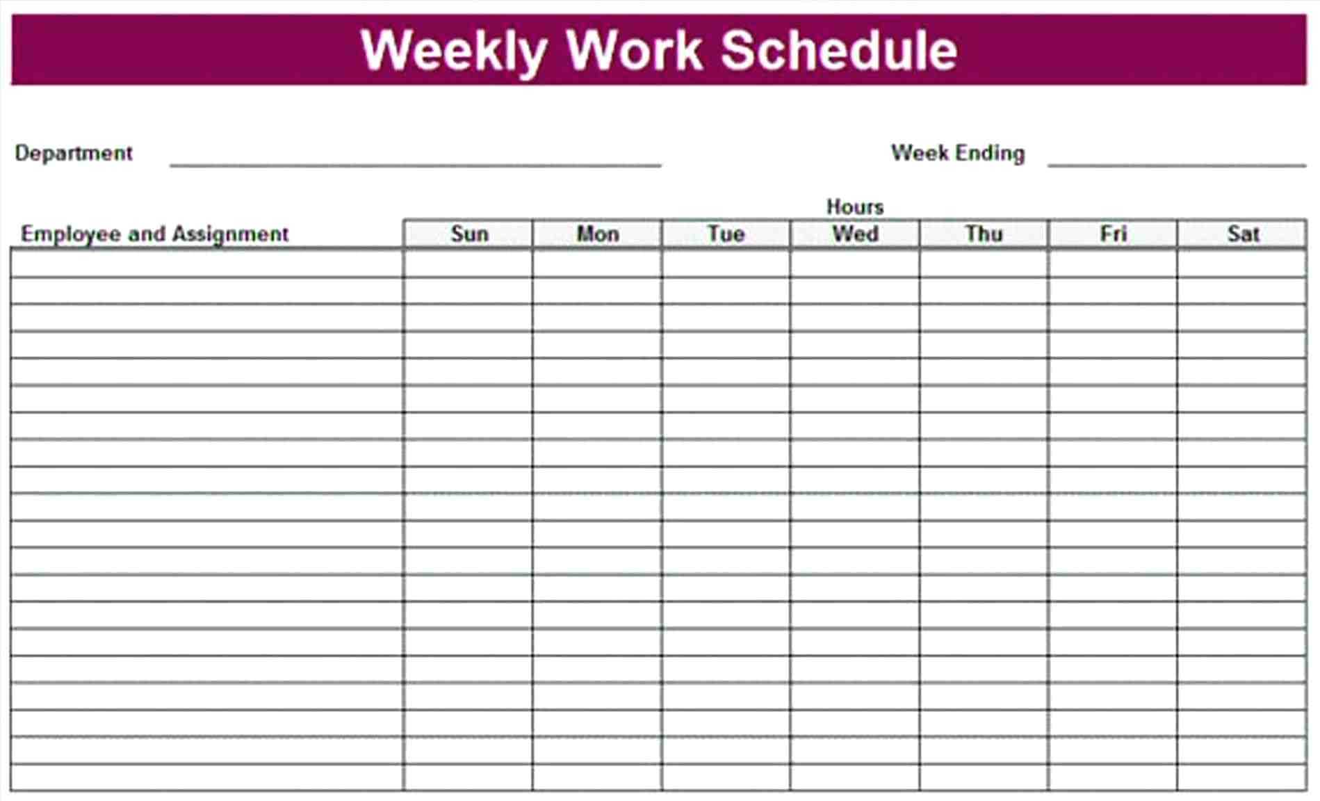 010 Monthly Work Rotation Schedule Template Free Printable R For Blank Monthly Work Schedule Template