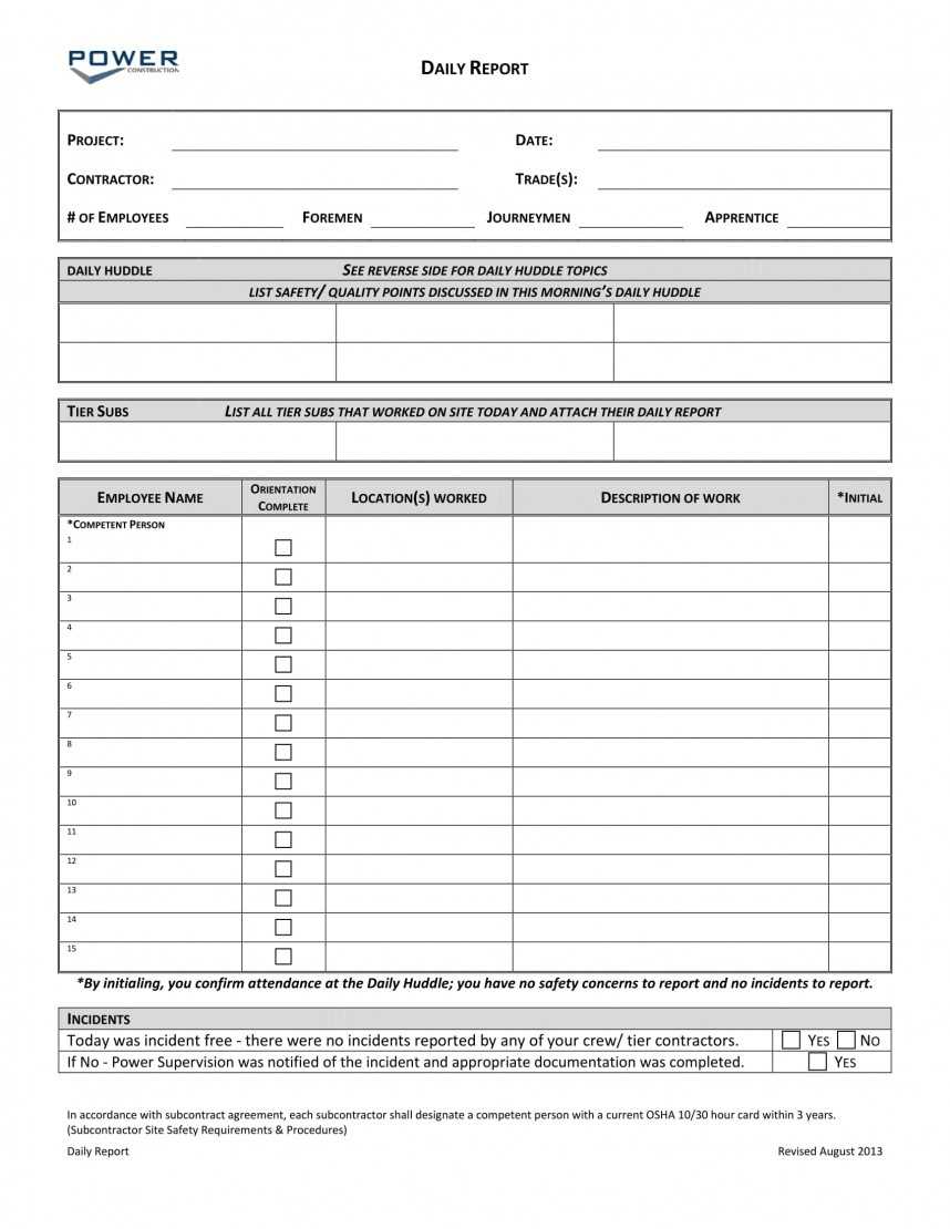 010 Template Ideas Construction Daily Log Report Form In Superintendent Daily Report Template