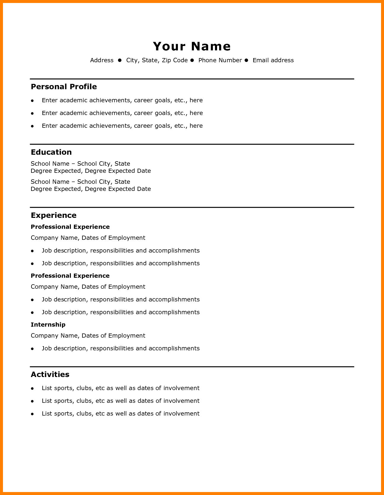011 Coloring Simple Resume Template Photodeas Cv Basic In Simple Resume Template Microsoft Word