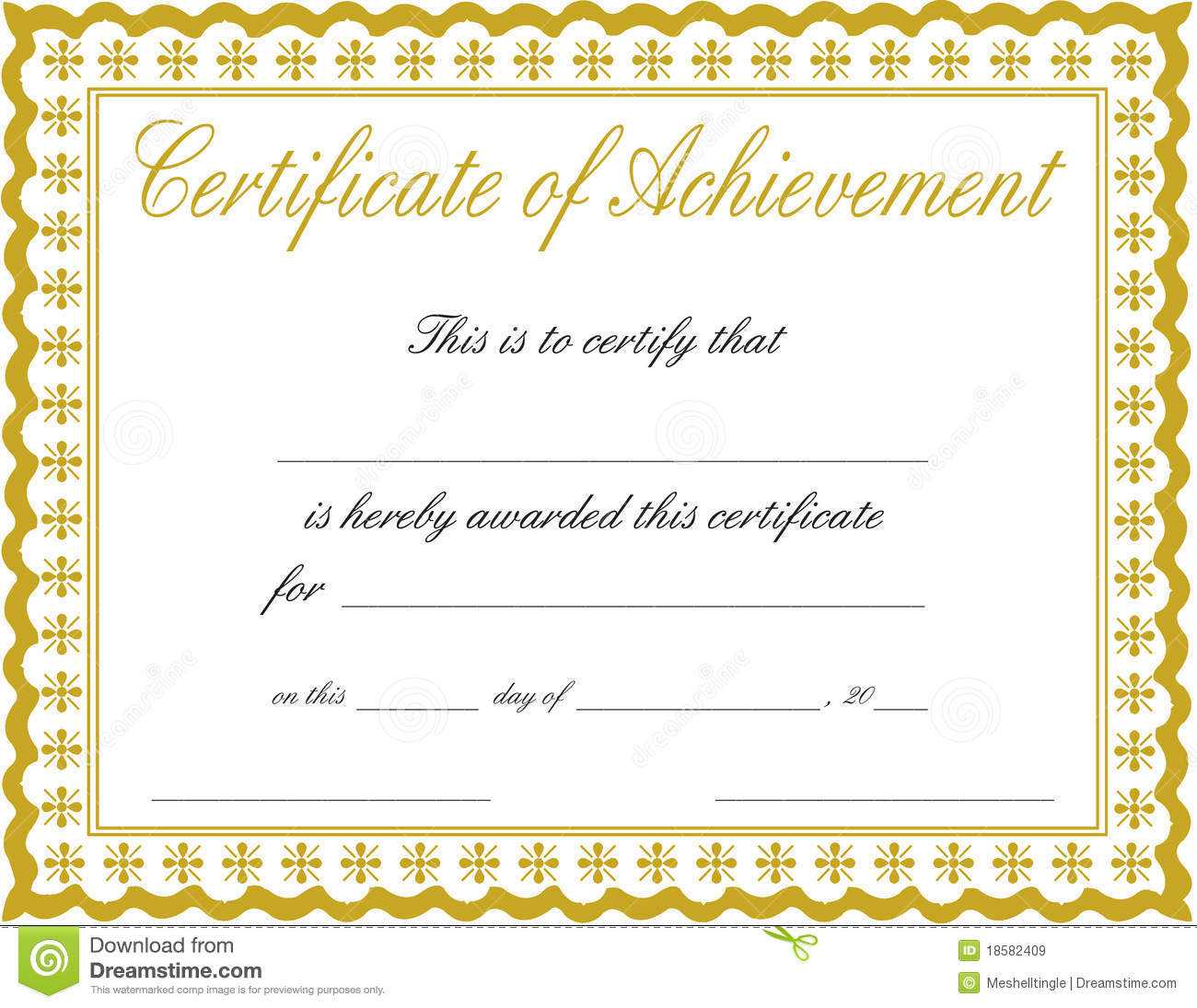 011 Free Printable Certificate Of Achievement Template Blank With Regard To Free Printable Certificate Of Achievement Template