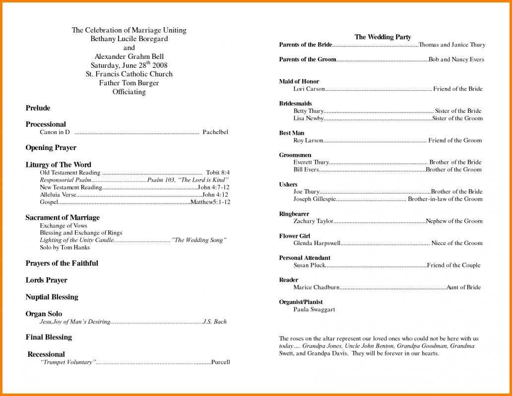 011 Free Printable Wedding Program Templates Word Church Regarding Church Program Templates Word