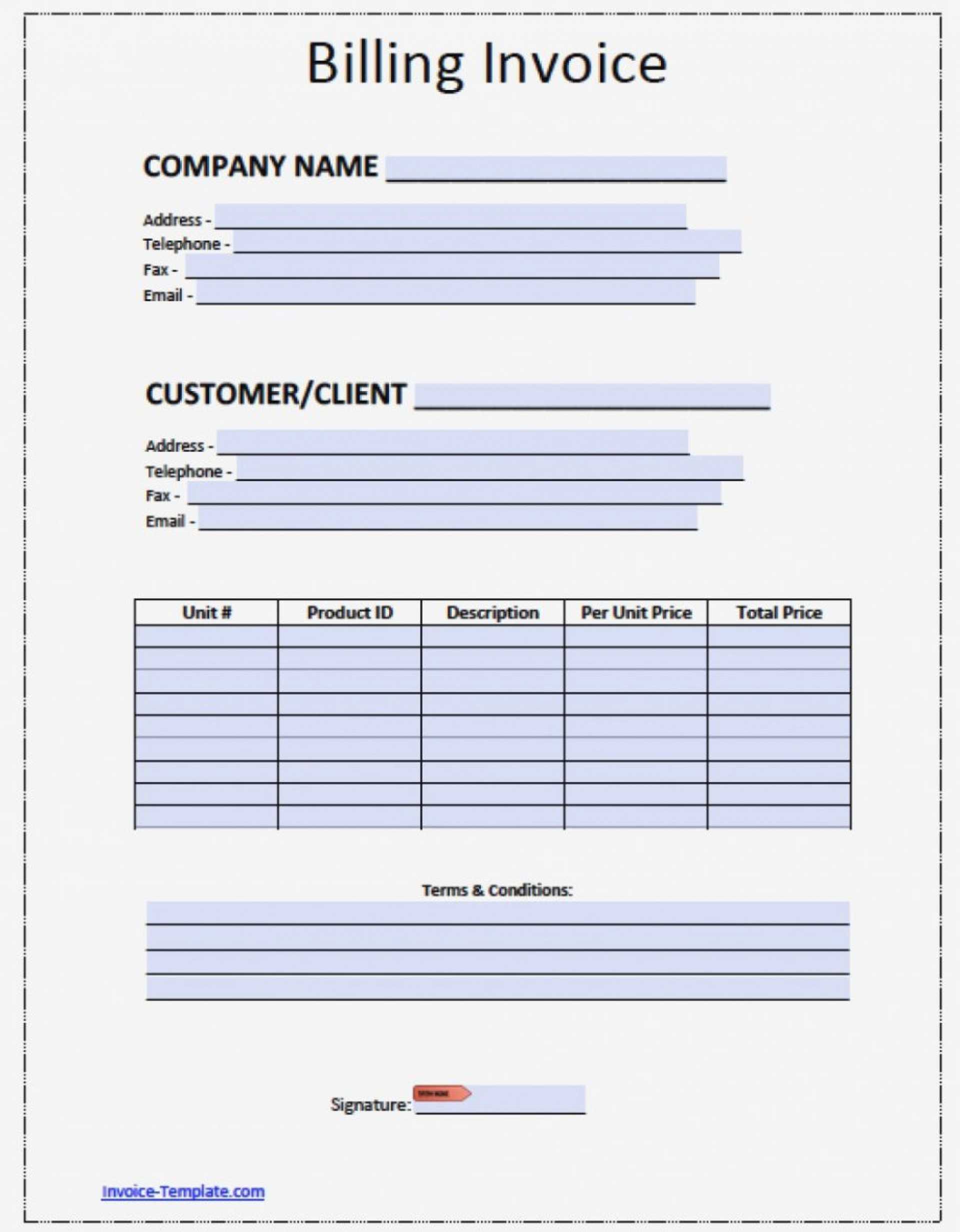 012 Printable Invoices Templates Invoice Template Ideas Free Within Blank Table Of Contents Template Pdf