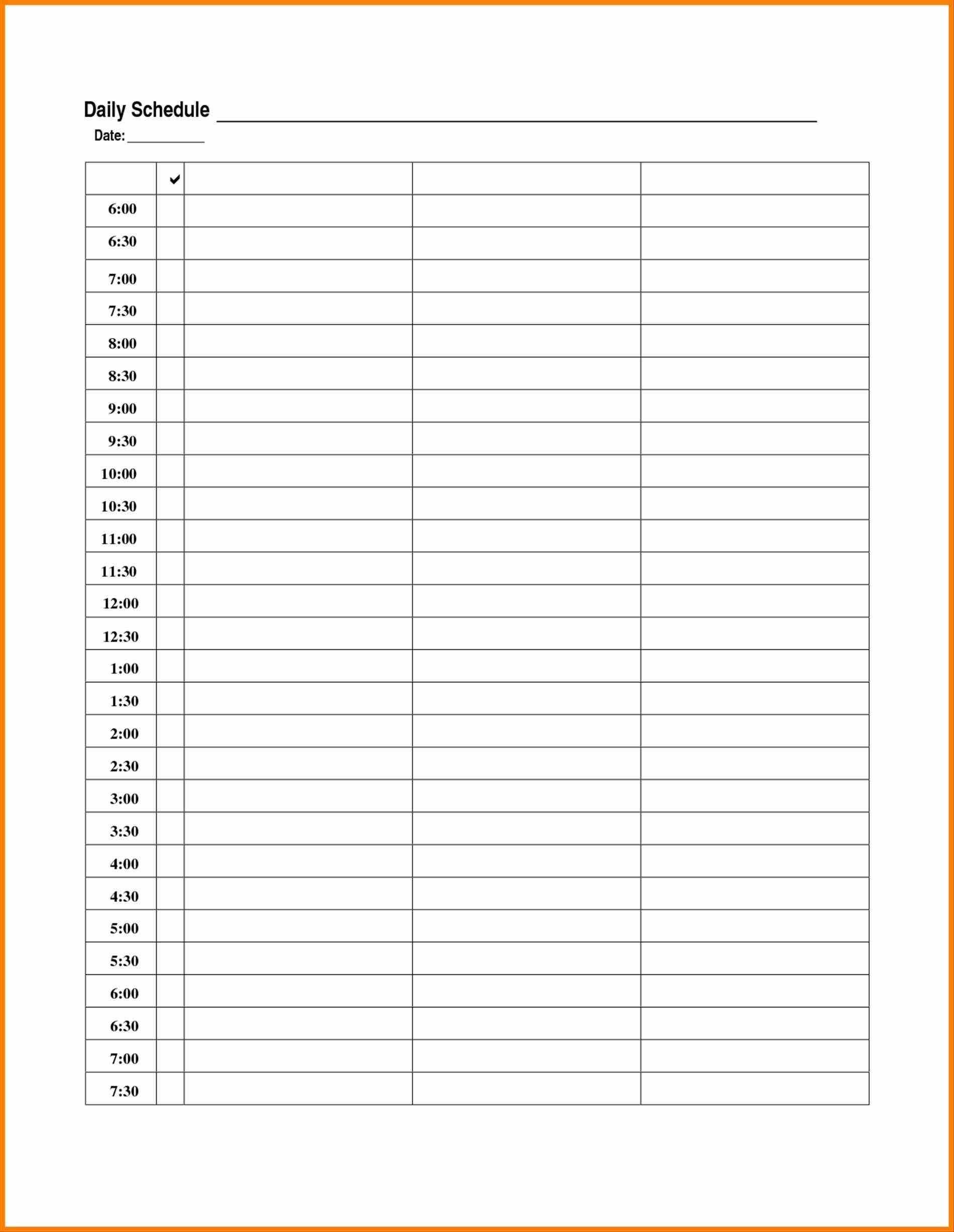 013 Monthly Work Schedule Template Excel Printable Inside Printable Blank Daily Schedule Template