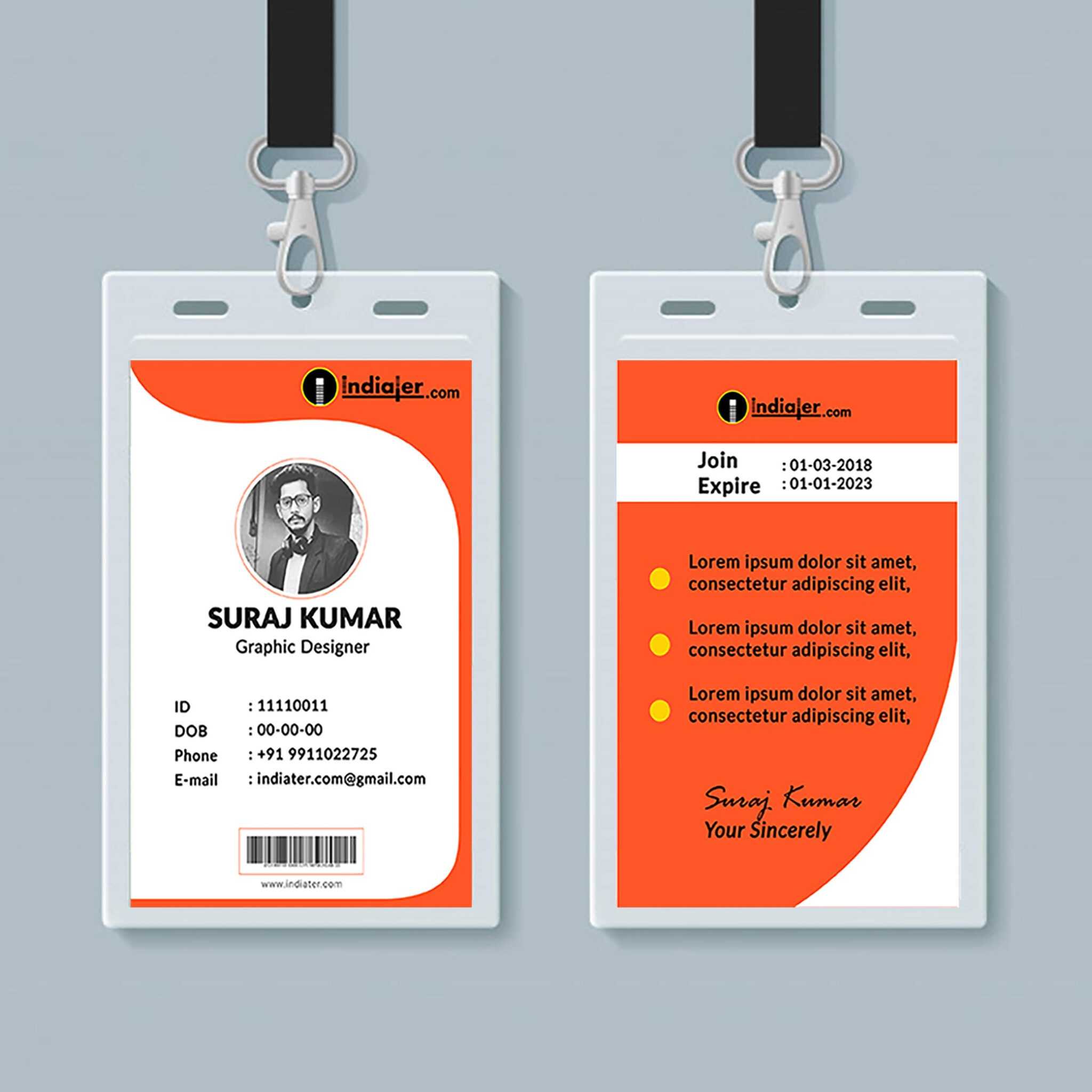 photo id card template free download