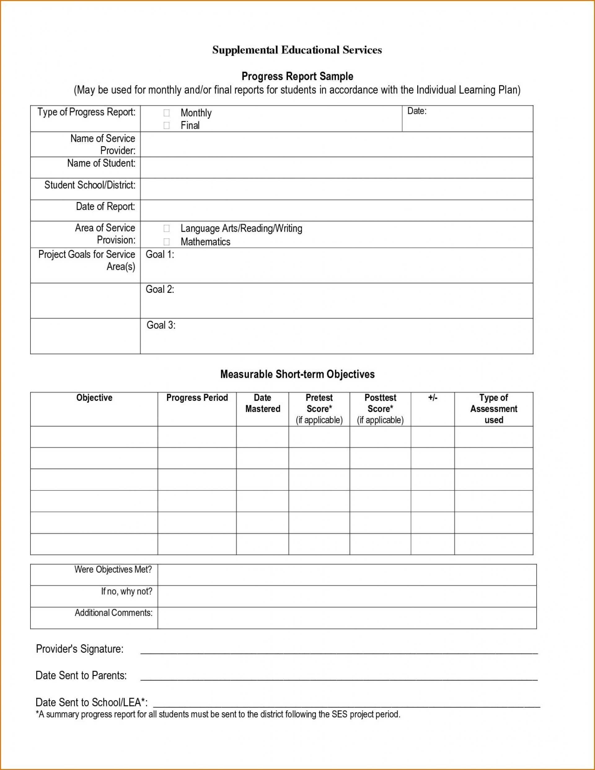 016 Printable Report Card Template Preschool Progress 412179 Pertaining To Homeschool Middle School Report Card Template