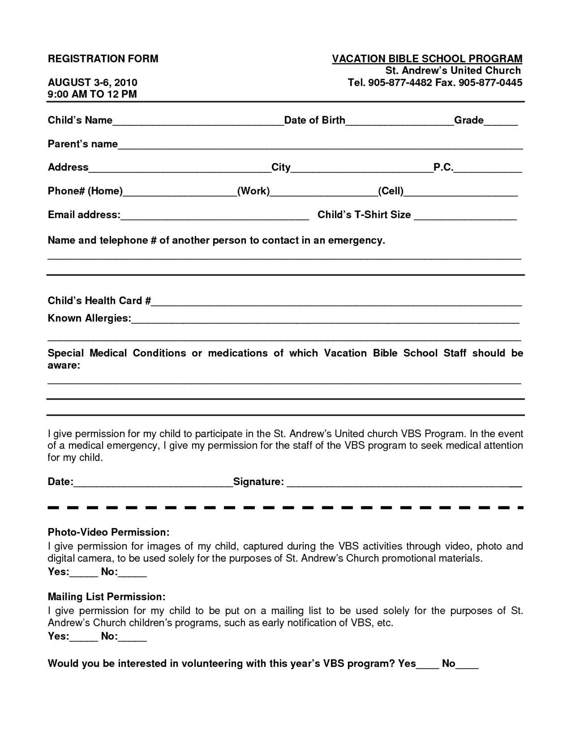 016 School Registration Form Template Word Ideas Free In Throughout School Registration Form Template Word