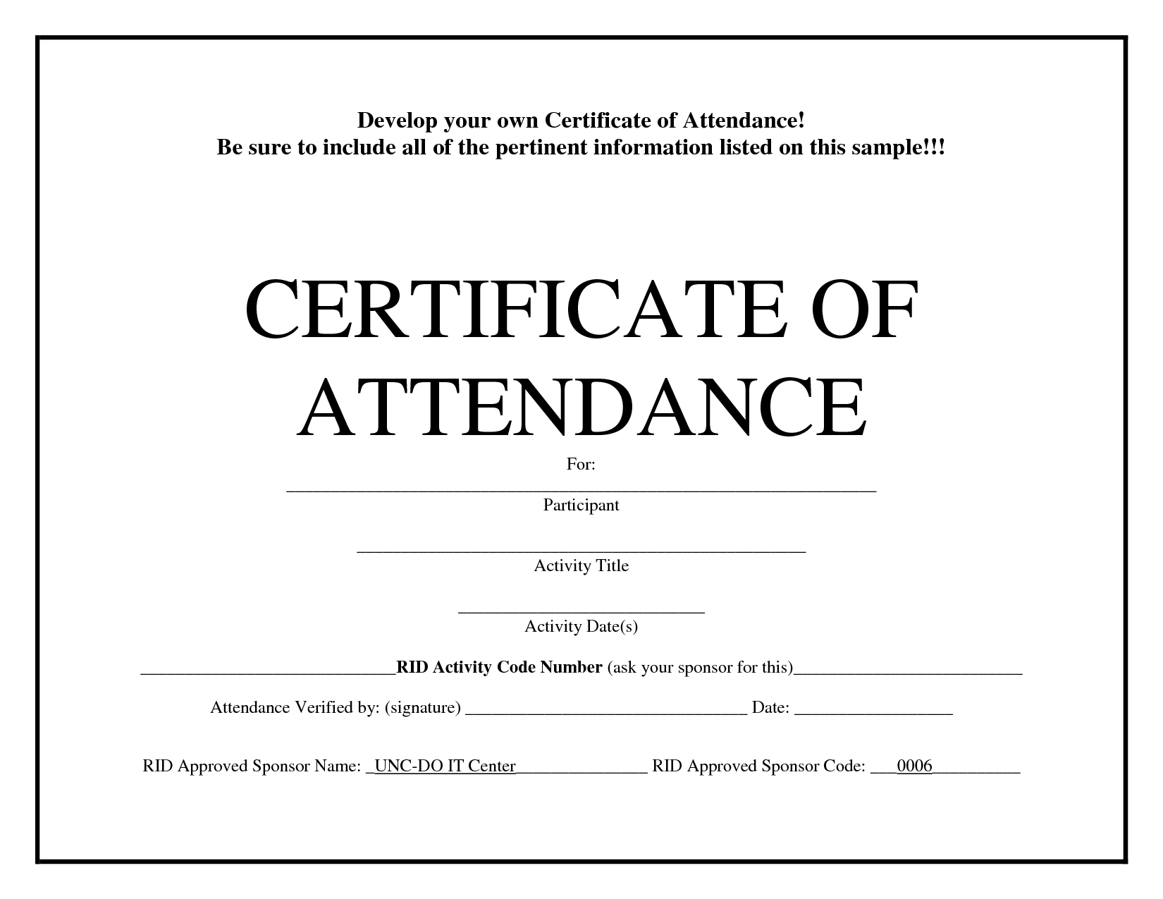 016 Template Ideas Attendance New Free Editable Pdf Document With Attendance Certificate Template Word
