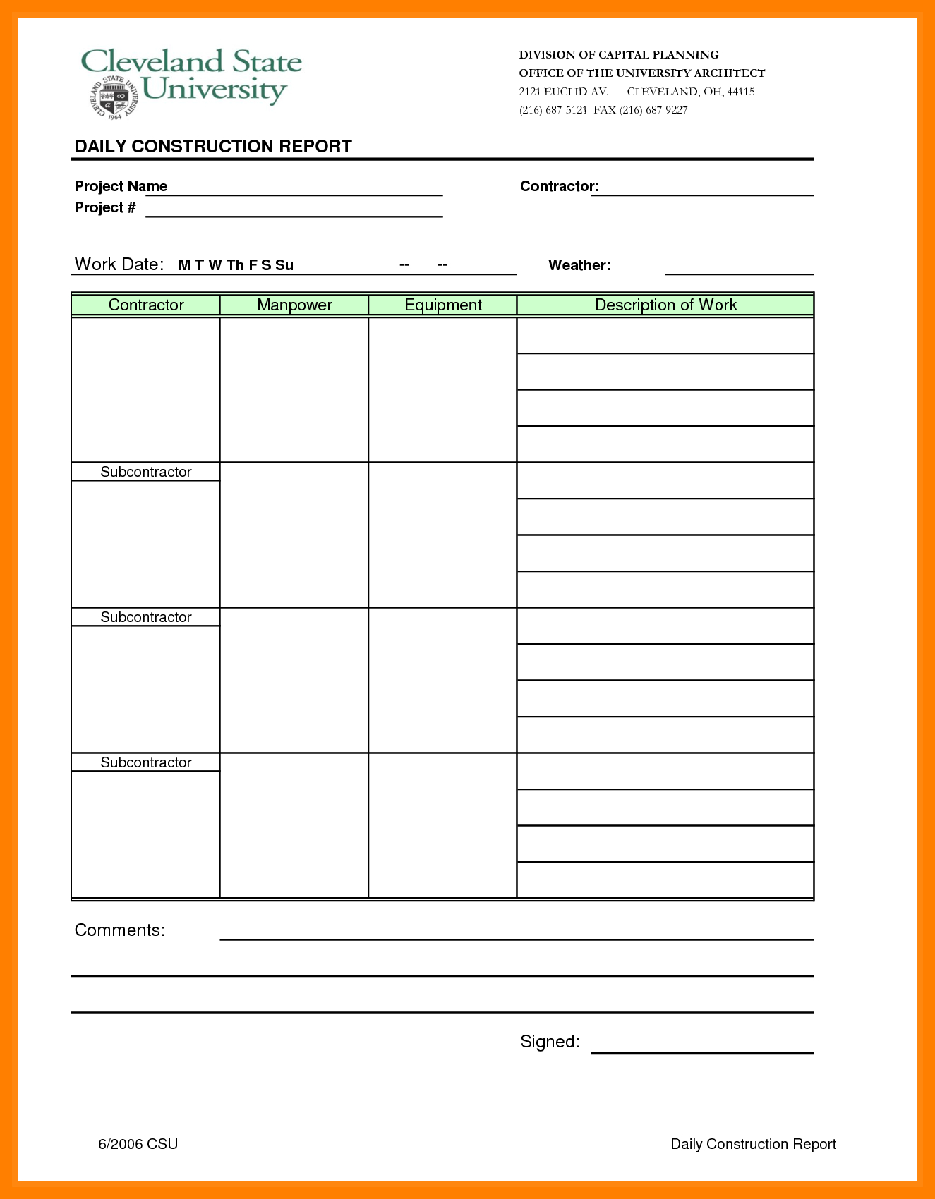 017 Daily Report Template Excel Construction 9 Impressive Intended For Free Construction Daily Report Template