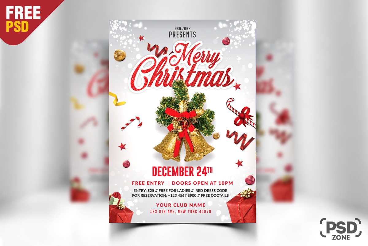 021 Merry Christmas Flyer Free Psd Greeting Card Template For Christmas Brochure Templates Free