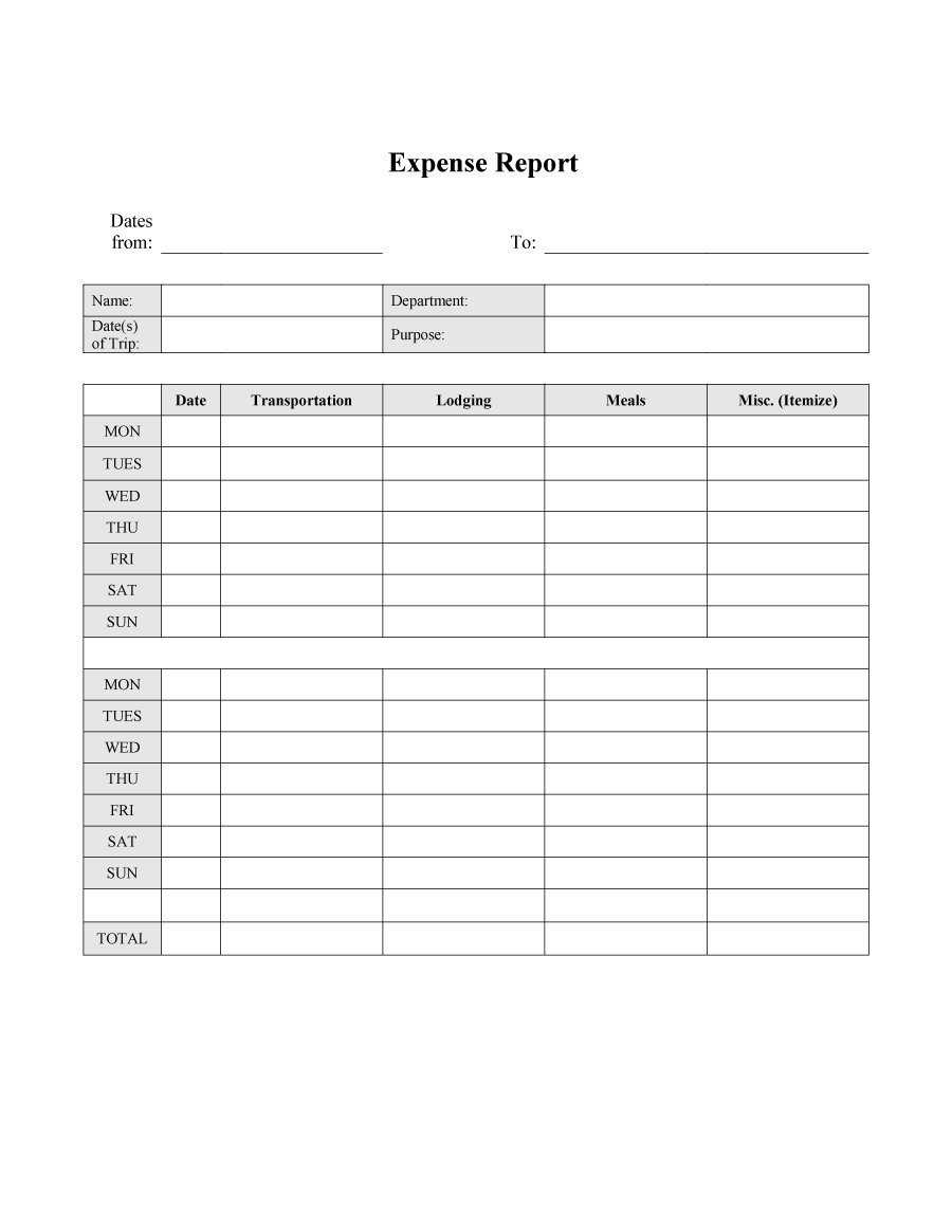 022 Template Ideas Expense Report Fantastic Monthly Free In Customer Visit Report Template Free Download