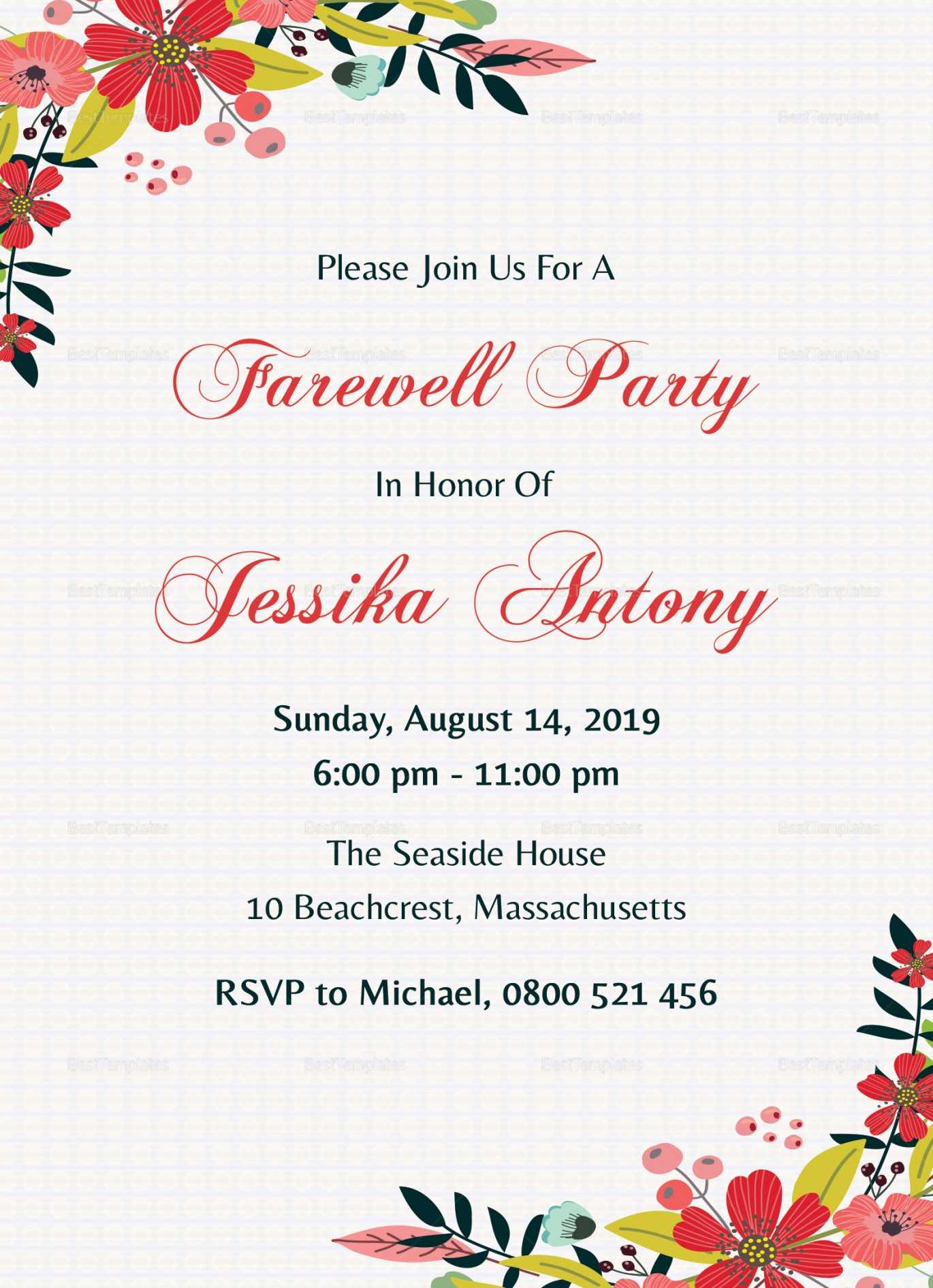 023 Template Ideas Farewell Invitation Free Party Intended For Farewell Card Template Word