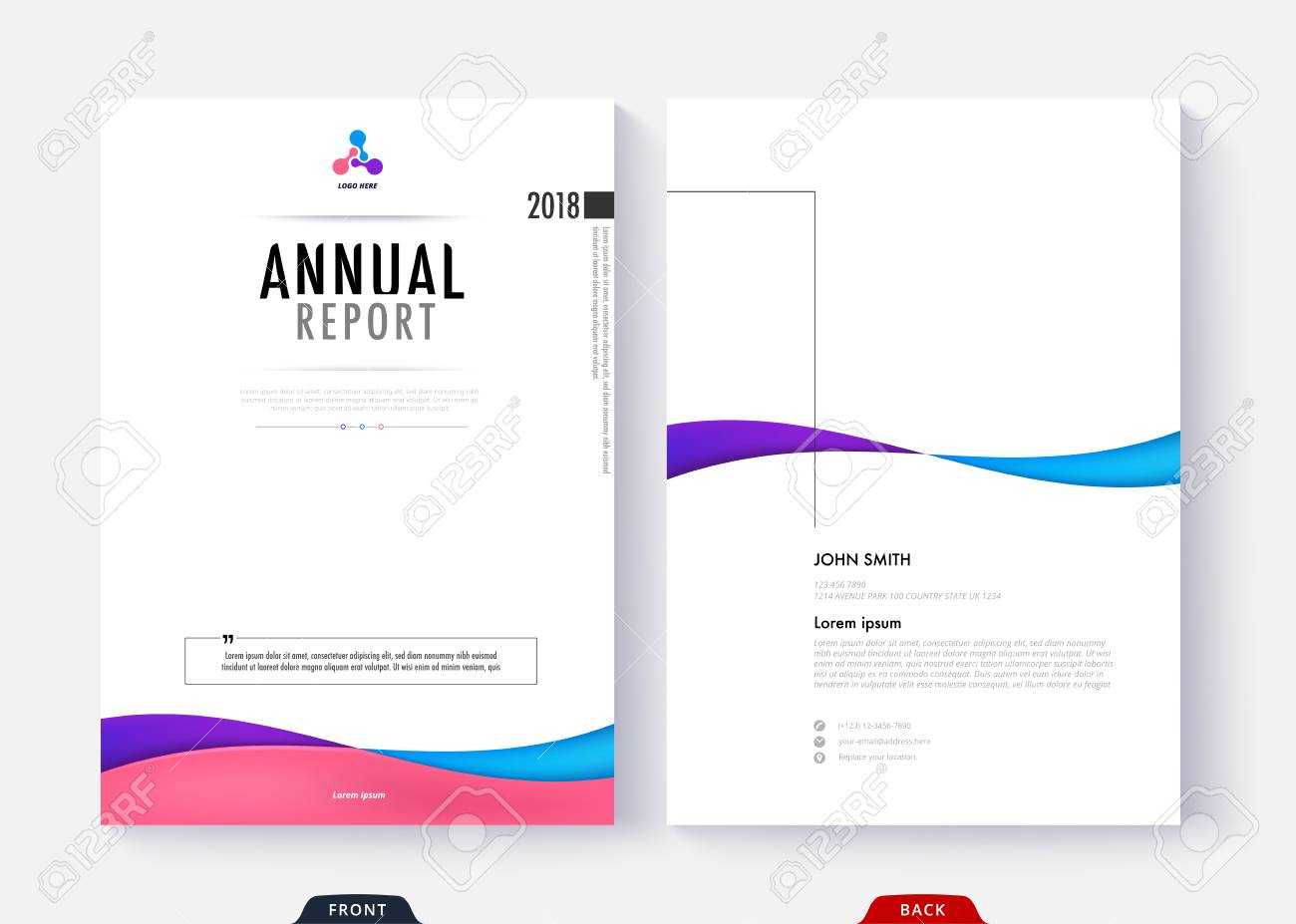 024 Report Cover Page Template Annual Design For Business In Word Annual Report Template