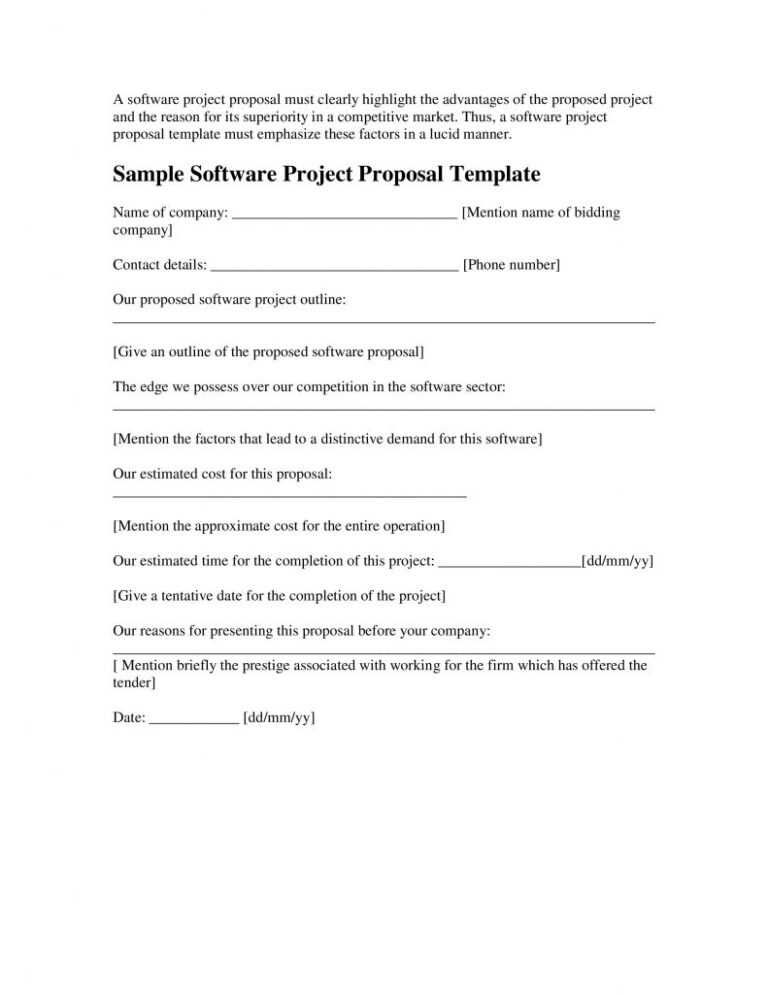 Software Project Proposal Template Word - Douglasbaseball.com