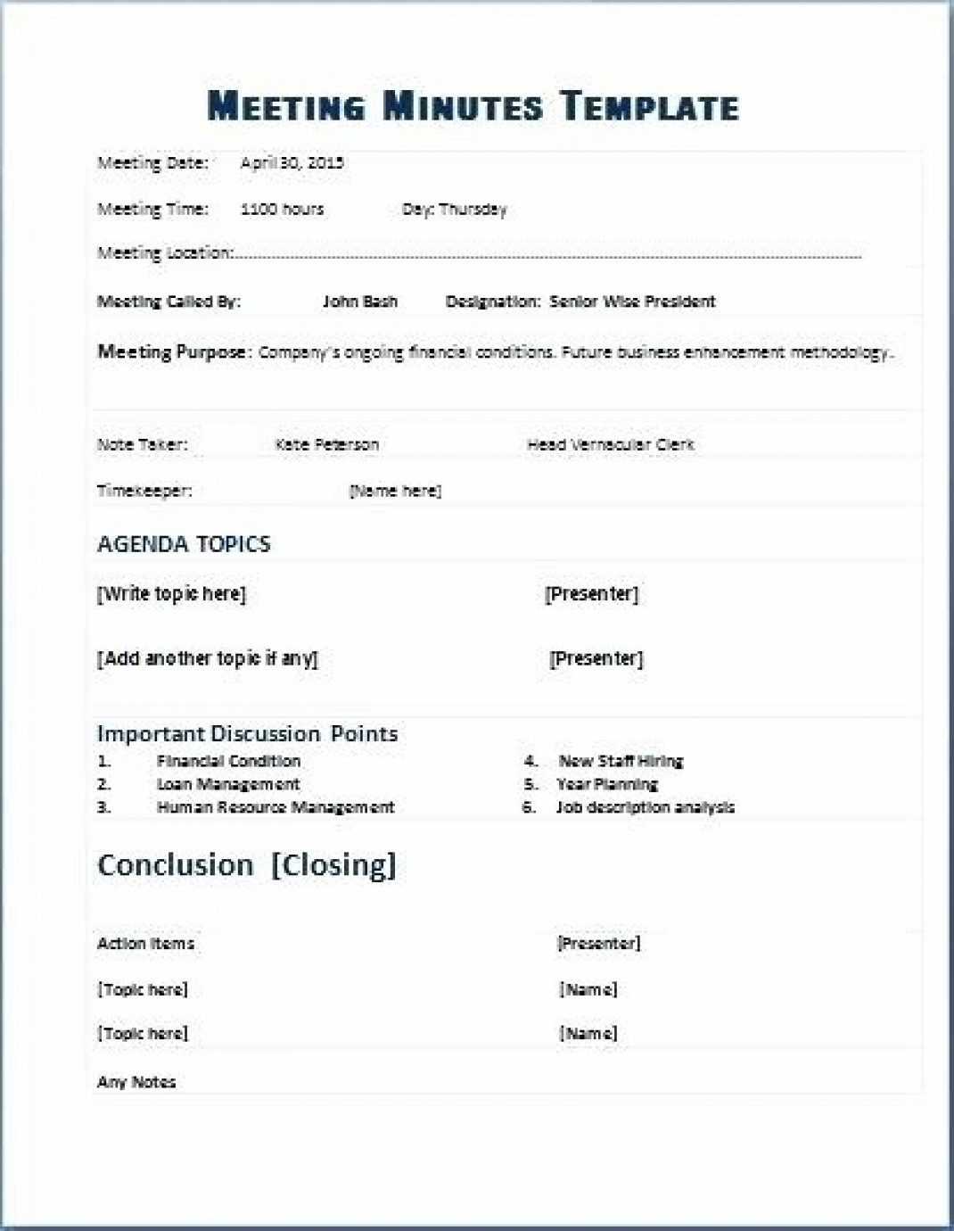 027 Formal Meeting Minutes Template X Office Microsoft Word Throughout Agenda Template Word 2010