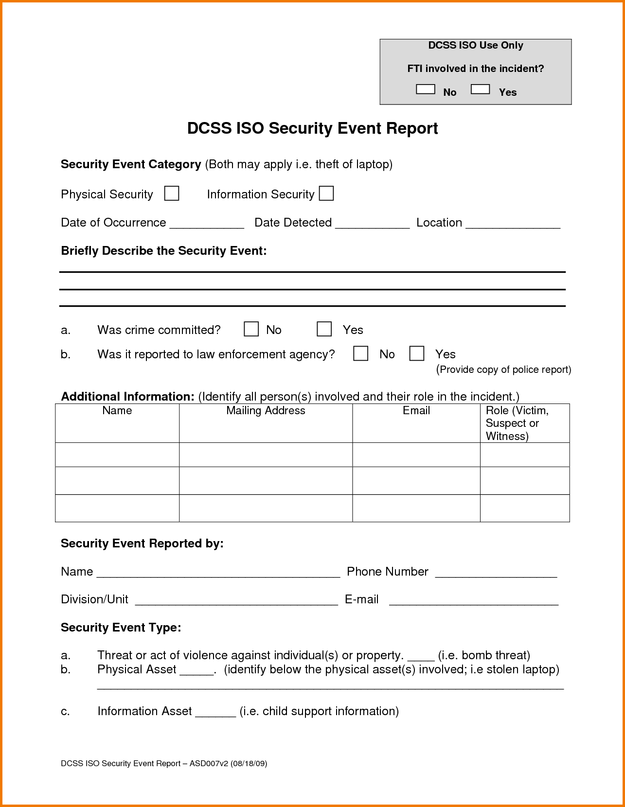 028 Security Incident Report Template 81967 Form Word Throughout Simple Report Template Word