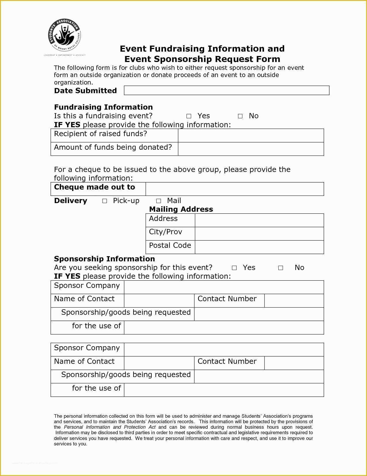 033 Donation Request Form Template Ideas Free Of Sponsor With Blank Sponsor Form Template Free