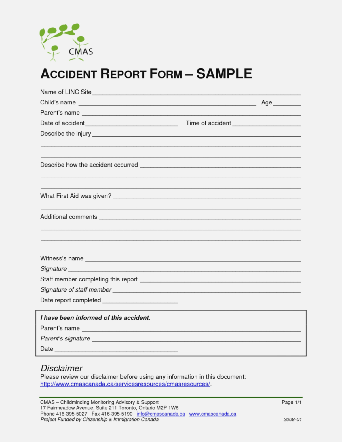 045 Form Templates Accident Incident Report Small Business within ...