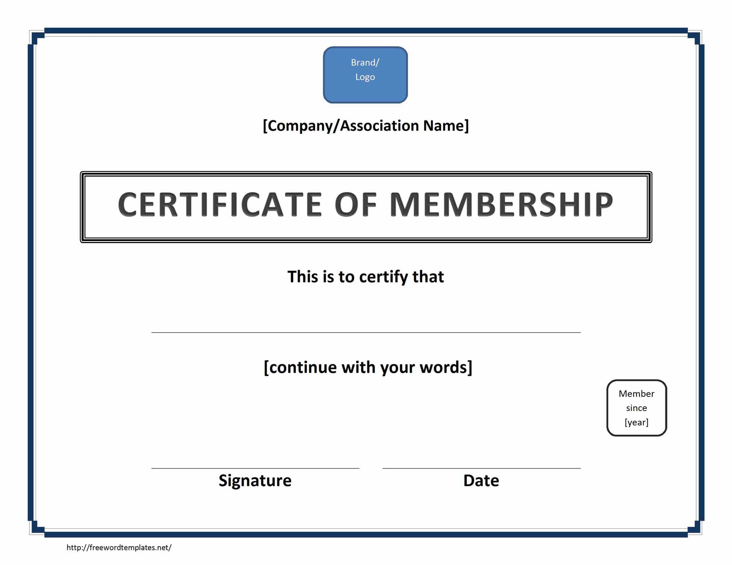 10 Certificate Of Membership Template | Proposal Sample Intended For New Member Certificate Template