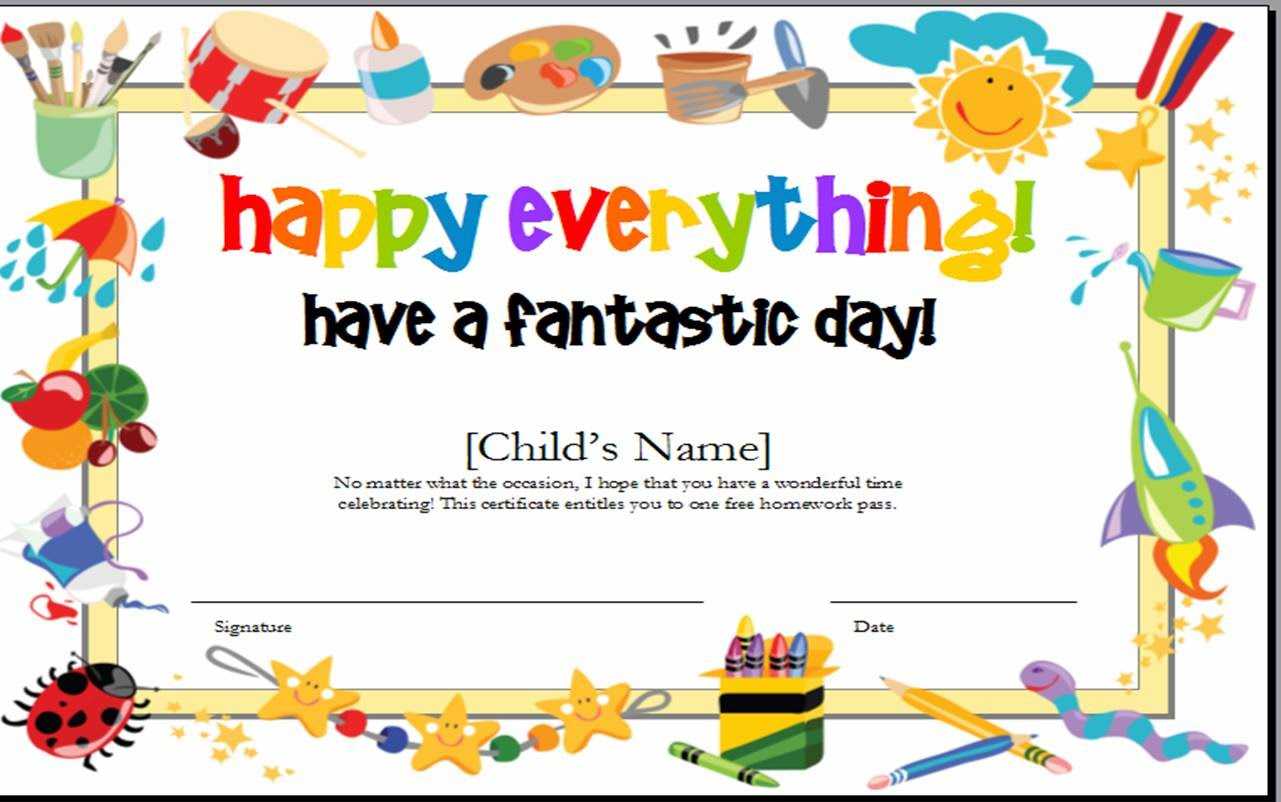 10+ Certificate Template Clipart | Clipartlook Pertaining To Children's Certificate Template