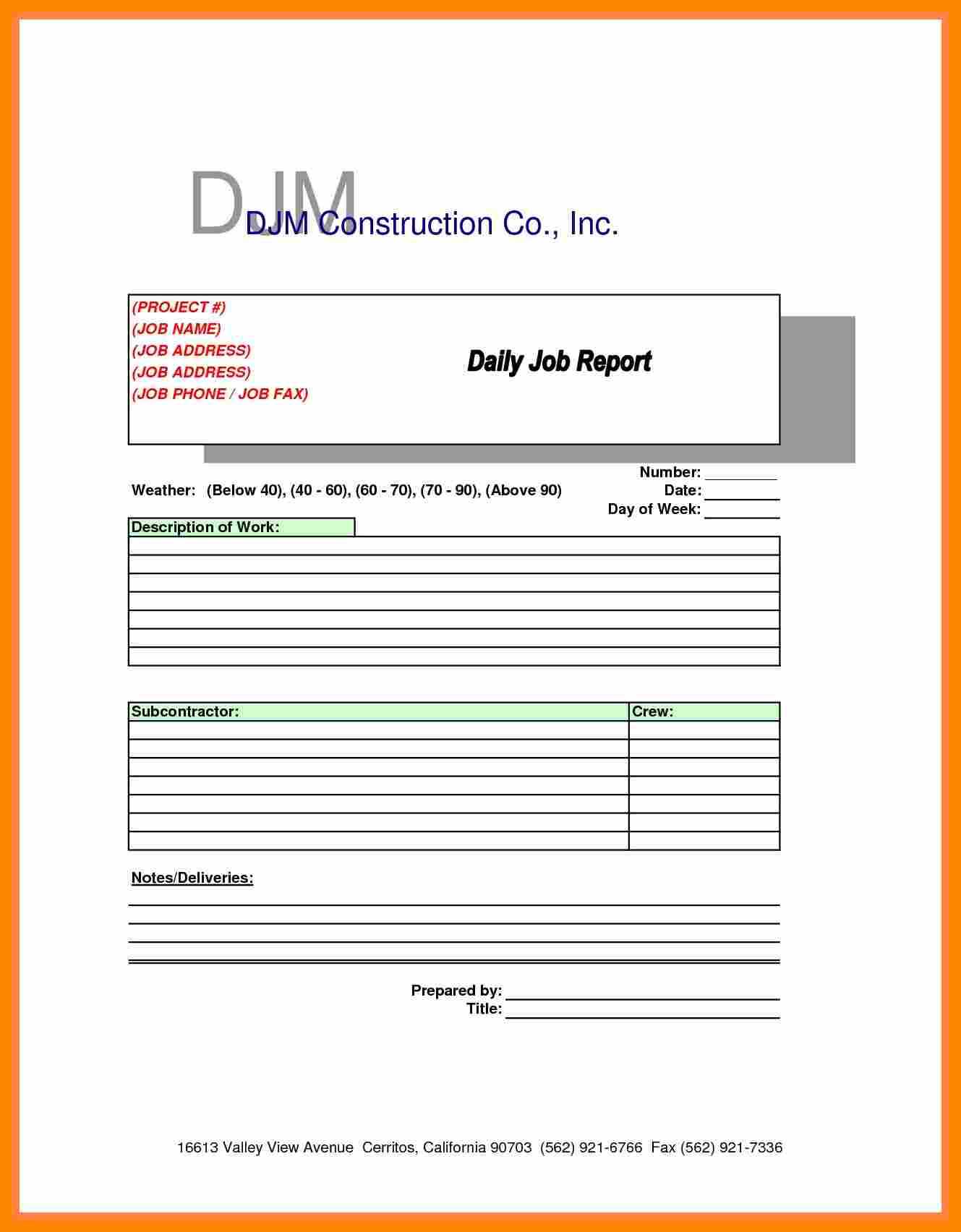10+ Daily Project Report Format | Lobo Development Within Machine Breakdown Report Template