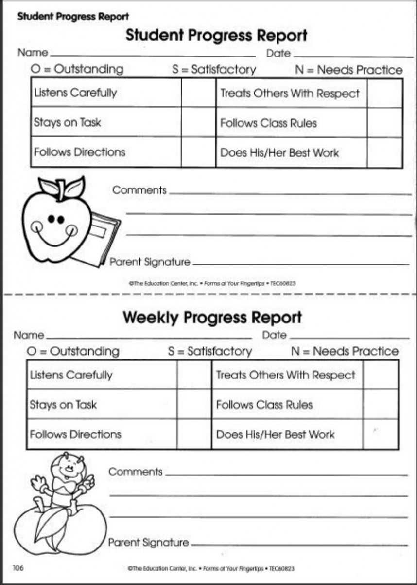 10 Format Of A Progress Report | Resume Samples With Student Progress Report Template