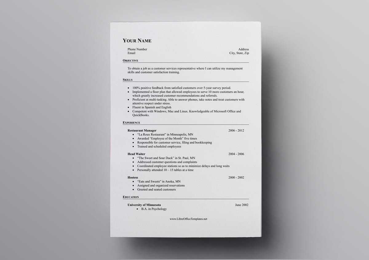 10+ Free Open Office & Libre Office Resume Templates With Regard To Open Office Brochure Template