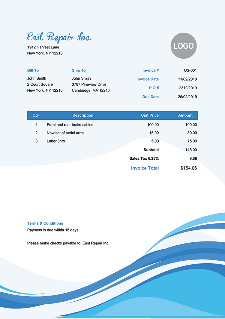 100 Free Invoice Templates | Print & Email Invoices Pertaining To Free Downloadable Invoice Template For Word