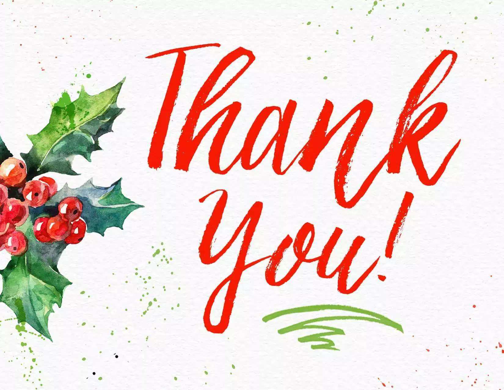 11 Free, Printable Christmas Thank You Cards In Christmas Thank You Card Templates Free