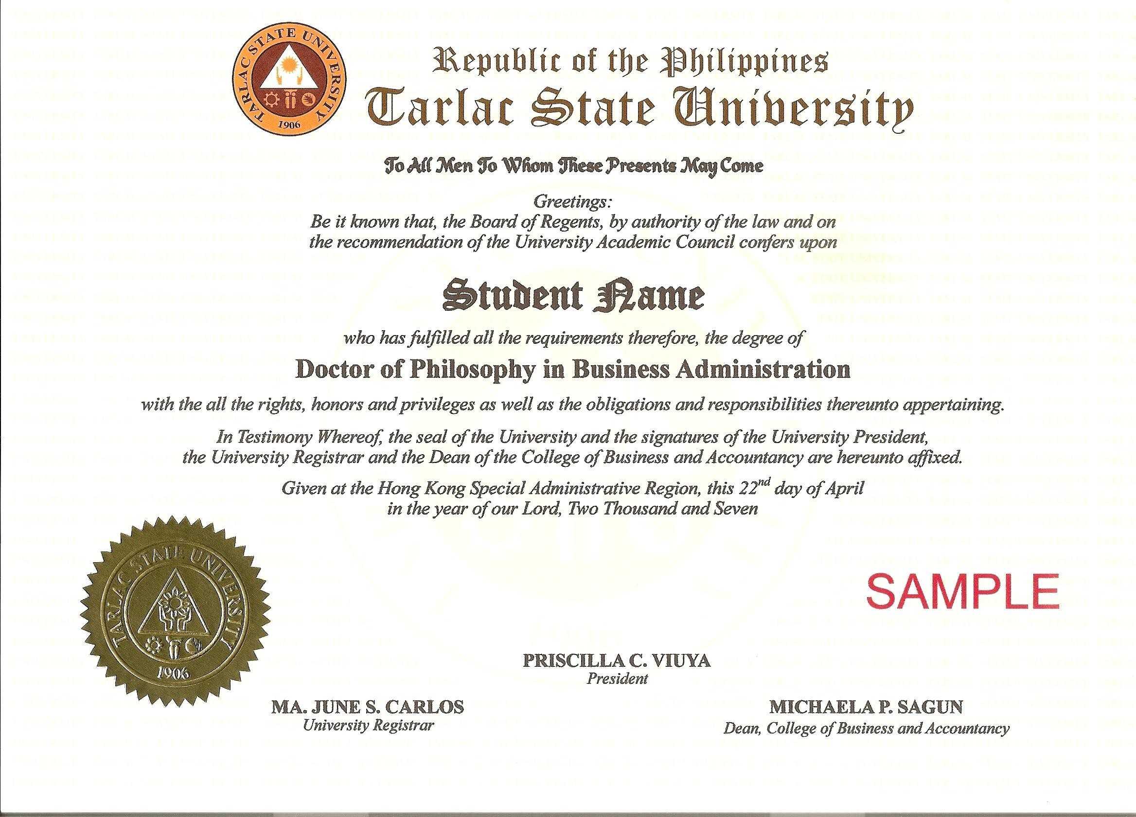 phd degree certificate india