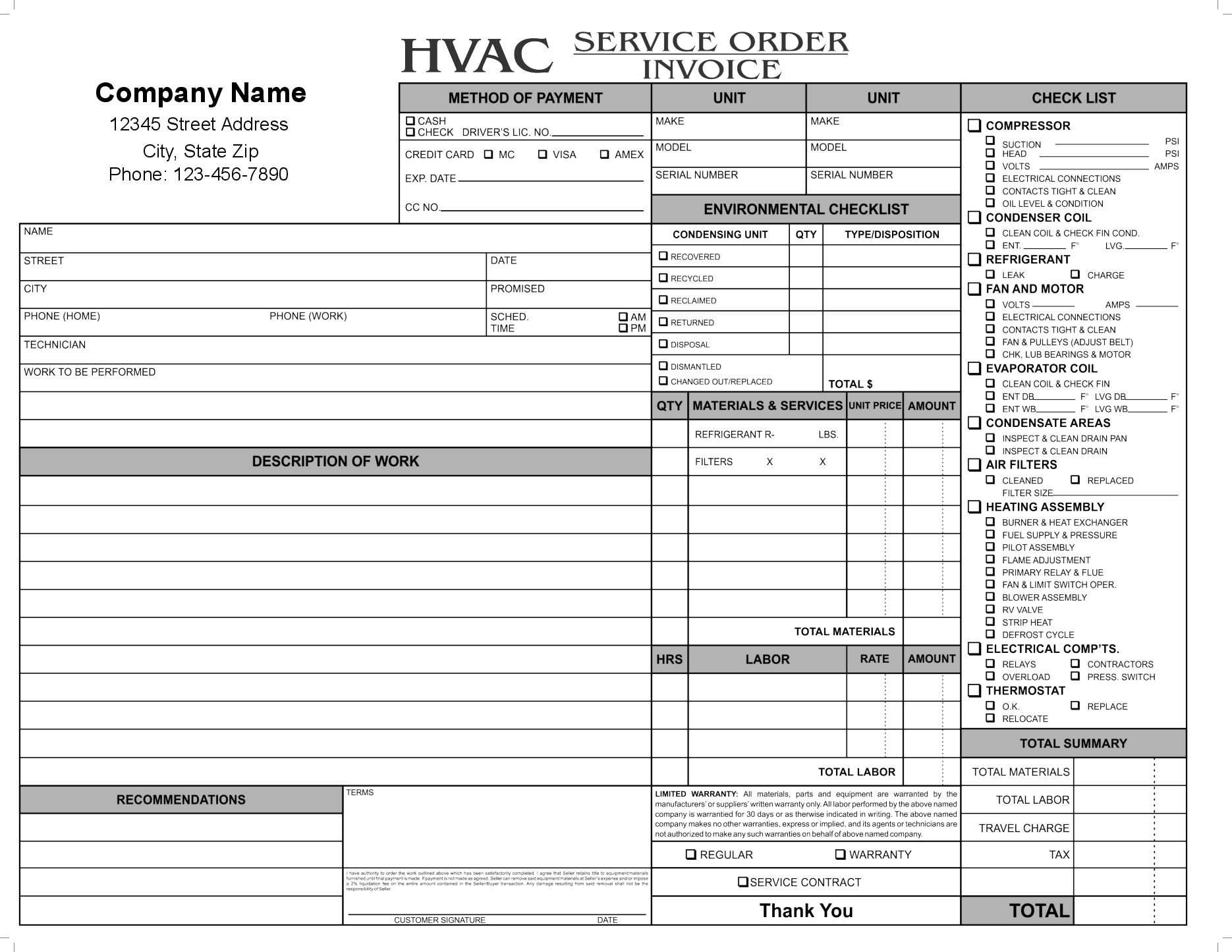 11 Hvac Invoice Template Free Top Invoice Templates Hvac Throughout Technical Service Report Template