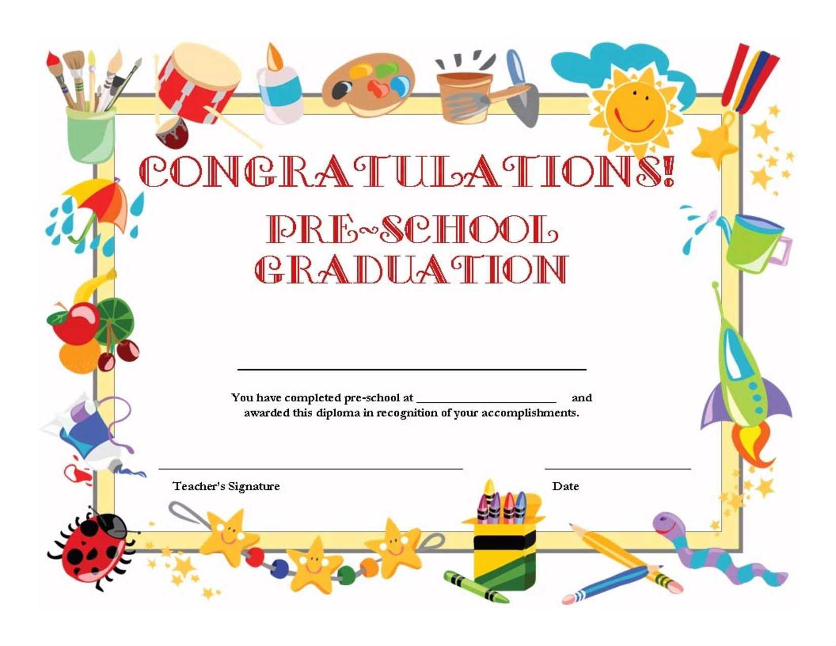 11+ Preschool Certificate Templates – Pdf | Free & Premium With Regard To Fun Certificate Templates