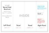 11&quot; X 17&quot; Barrel Fold Brochure Template - U.s. Press regarding 4 Panel Brochure Template